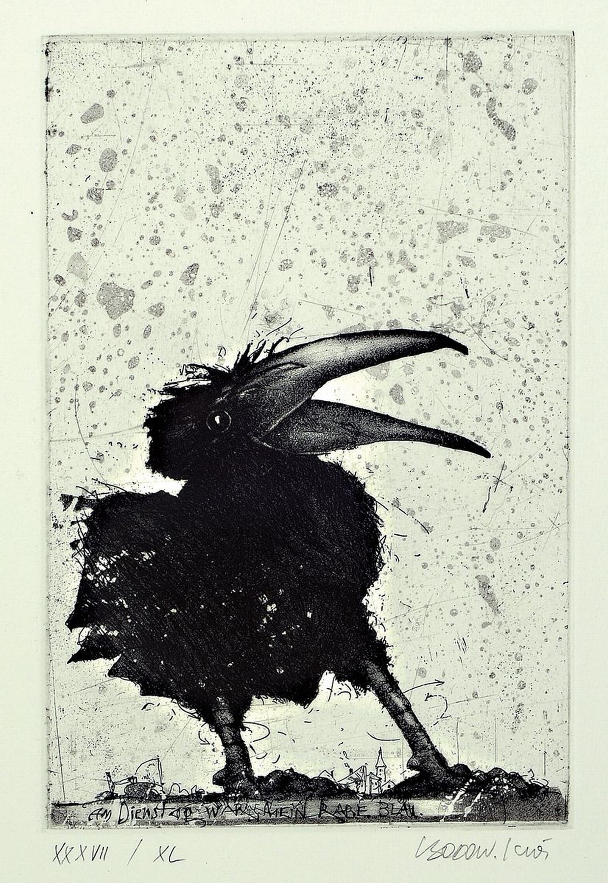 Bodo W. Klos, Konvolut aus 2 Radierungen, je sign., num. , je unter Glas, ca. 36x30 cm, 45x35 cm