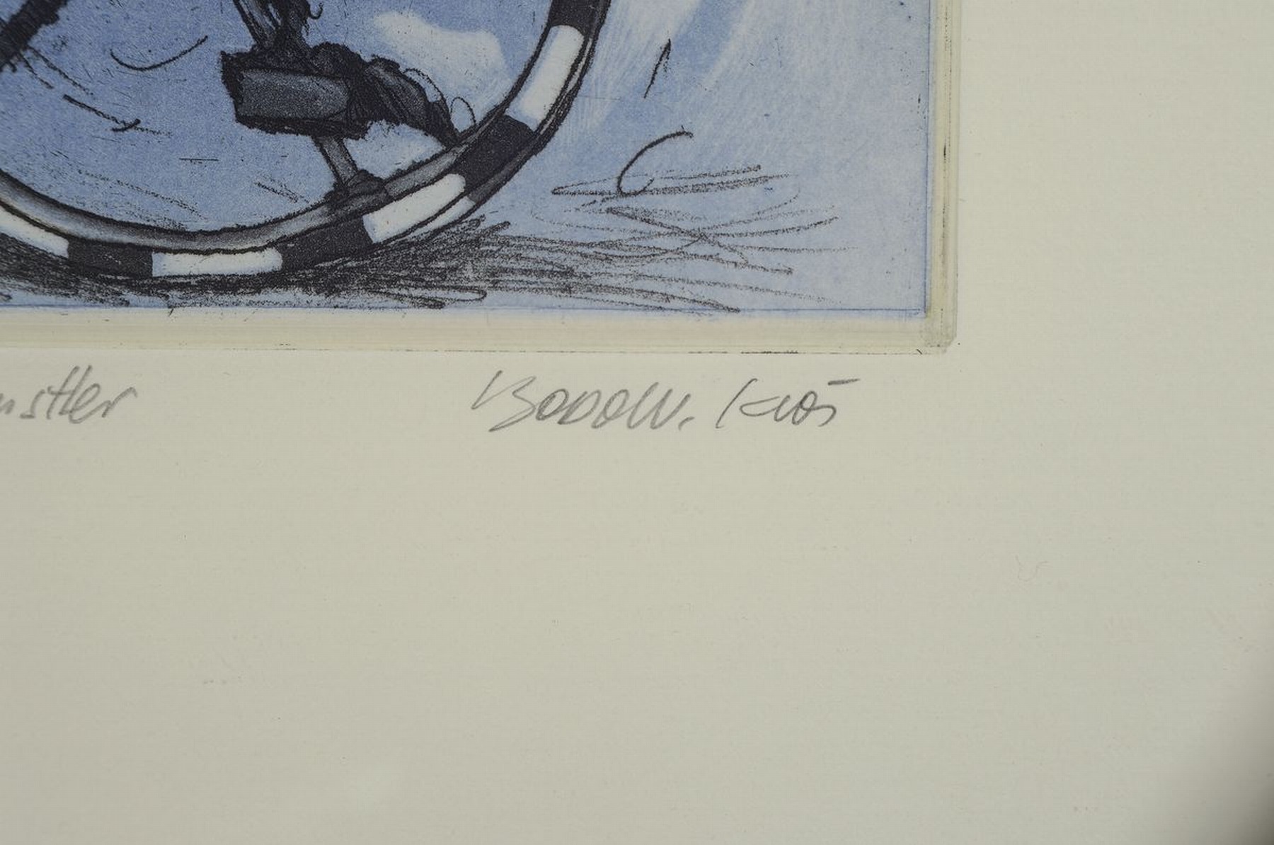 Detail c: Bodo W. Klos, Konvolut aus 2 Radierungen, je sign., num. , je unter Glas, ca. 36x30 cm, 45x35 cm