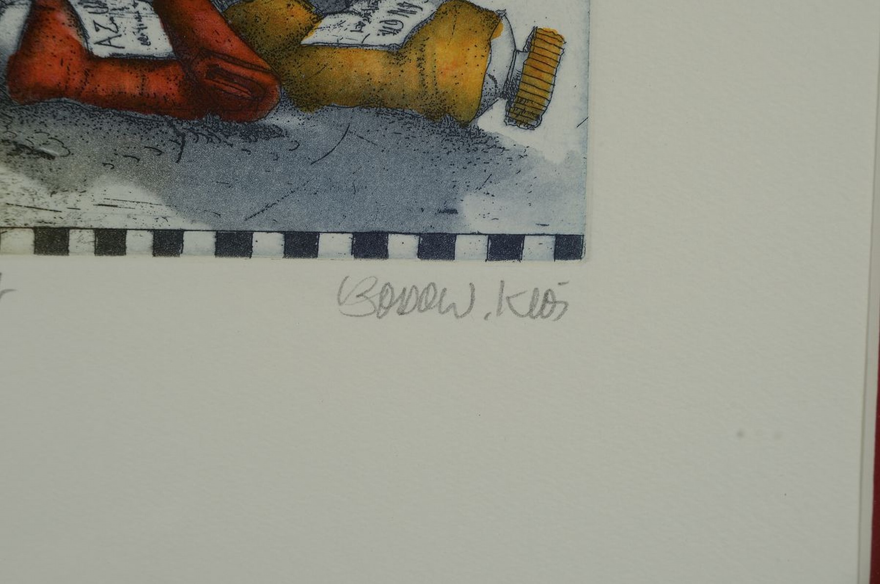 Detail a: Bodo W.Klos, Konvolut aus 2 Radierungen, je sign., num. 23/100, 86/100, je unter Glas, ca. 52x41 cm, 45x37 cm
