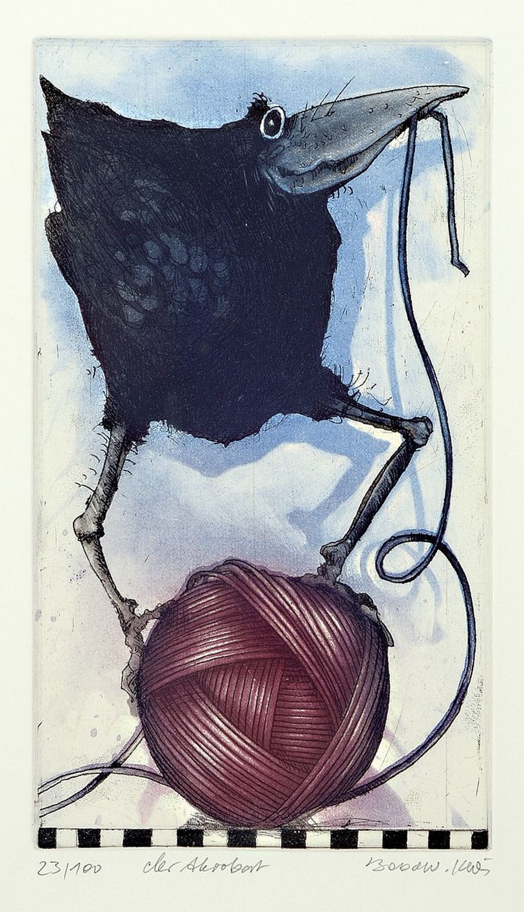Detail b: Bodo W.Klos, Konvolut aus 2 Radierungen, je sign., num. 23/100, 86/100, je unter Glas, ca. 52x41 cm, 45x37 cm