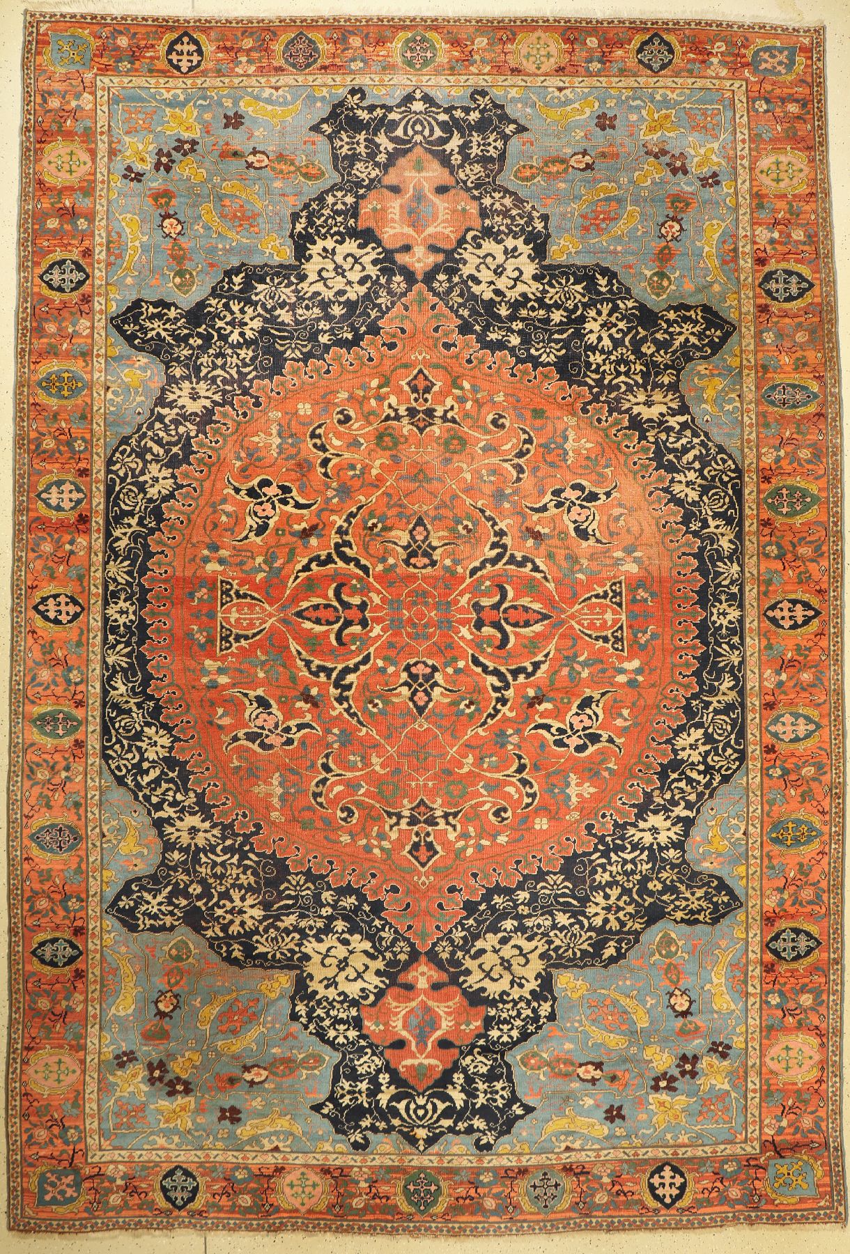 Ein Medalion Uschak(nach vorbild des 16 Jhds) Türkei, um 1930, Wolle auf Wolle, ca, 425 x 292 cm, EHZ: 3.