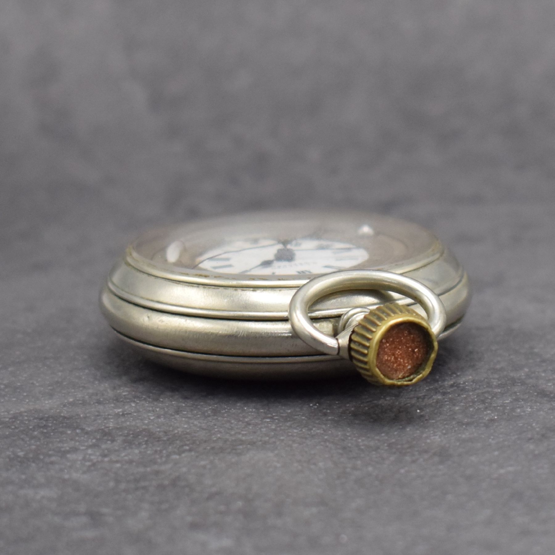 Detail b: ALTITUDO Nickeltaschenuhr mit Barometer & Thermometer, Schweiz um 1890, glattes Geh., zentrales Emailzifferbl. besch., kl. Sek. b. 6, vers. ...