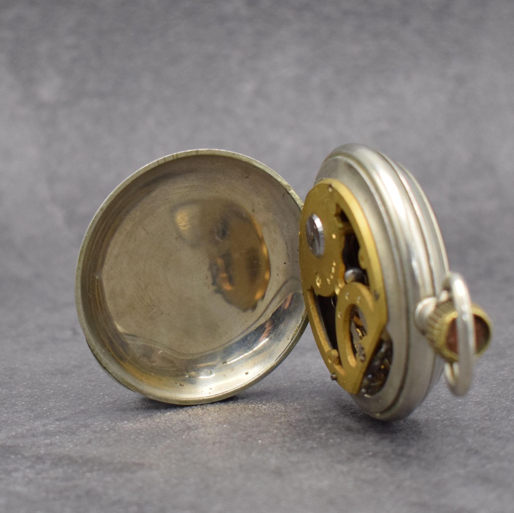 Detail c: ALTITUDO Nickeltaschenuhr mit Barometer & Thermometer, Schweiz um 1890, glattes Geh., zentrales Emailzifferbl. besch., kl. Sek. b. 6, vers. ...