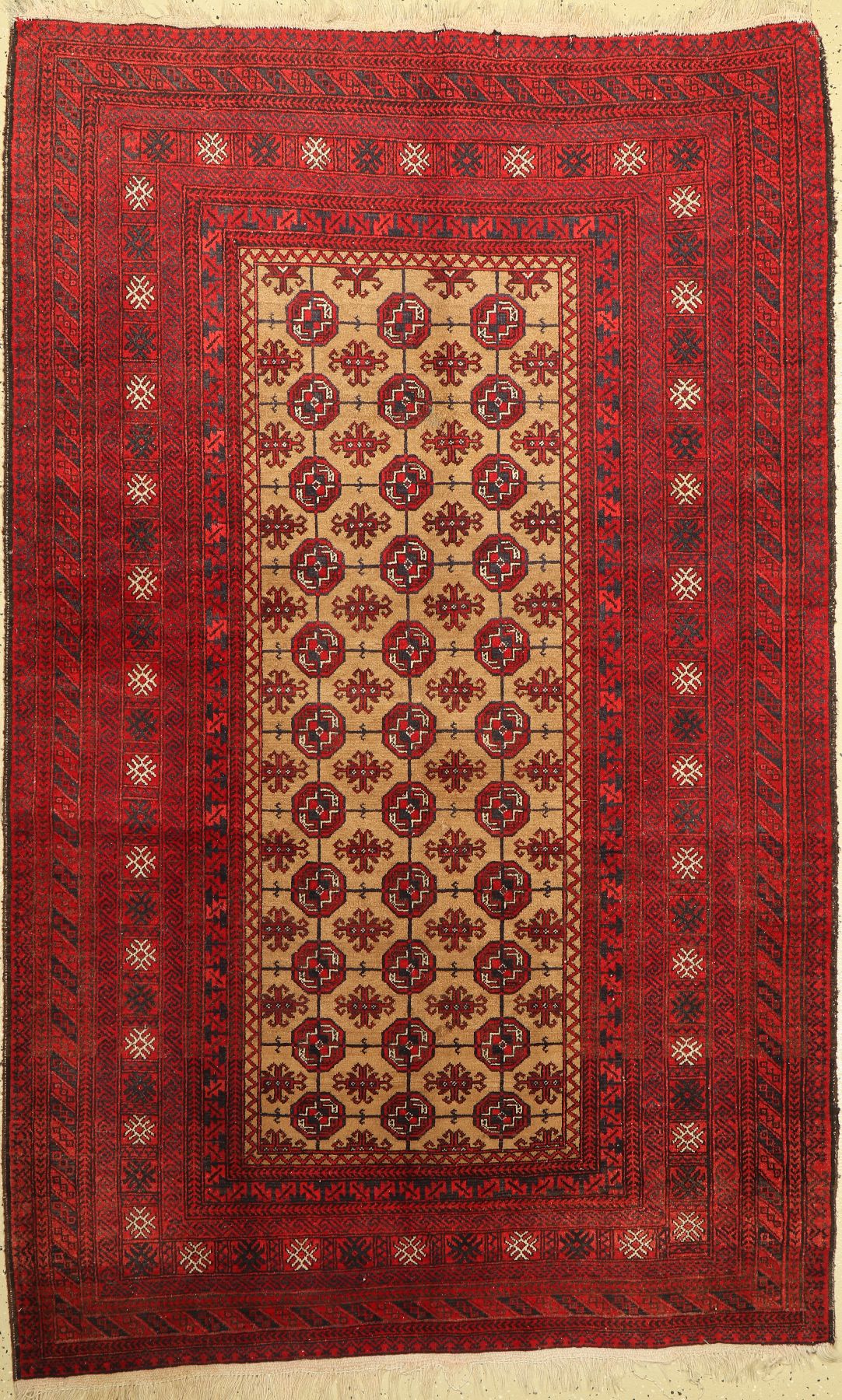 Belutsch, Persien, ca. 60 Jahre, Wolle auf Wolle, ca. 204 x 129 cm, Mittlere Gebrauchsspuren, verschmutzt