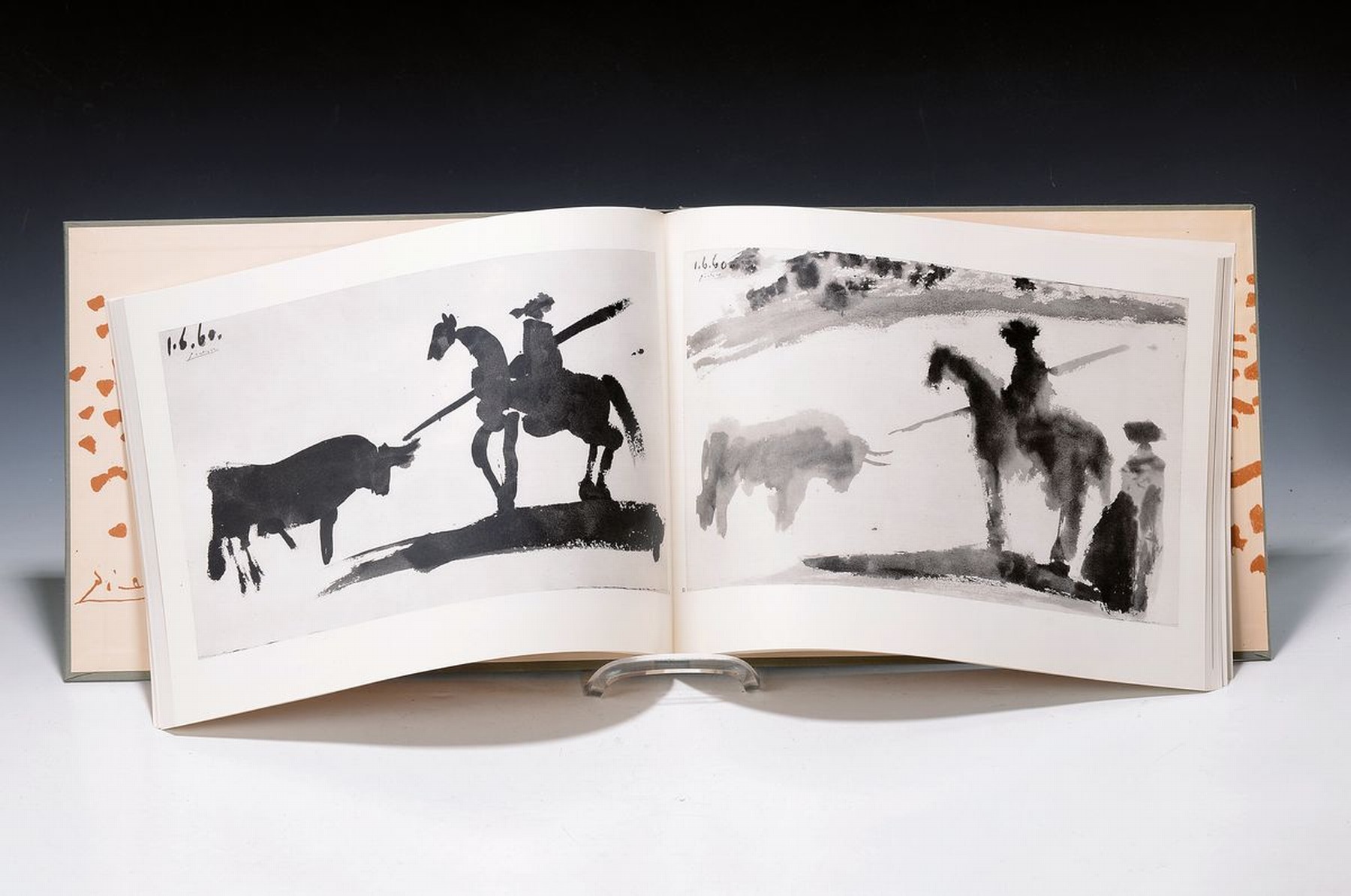 Jaime Sabartes: A los Toros mit Picasso, Verlag André Sauret Monte Carlo 1961, mit 4 (davon eine farbig) Lithographien, in deutscher Sprache, ...