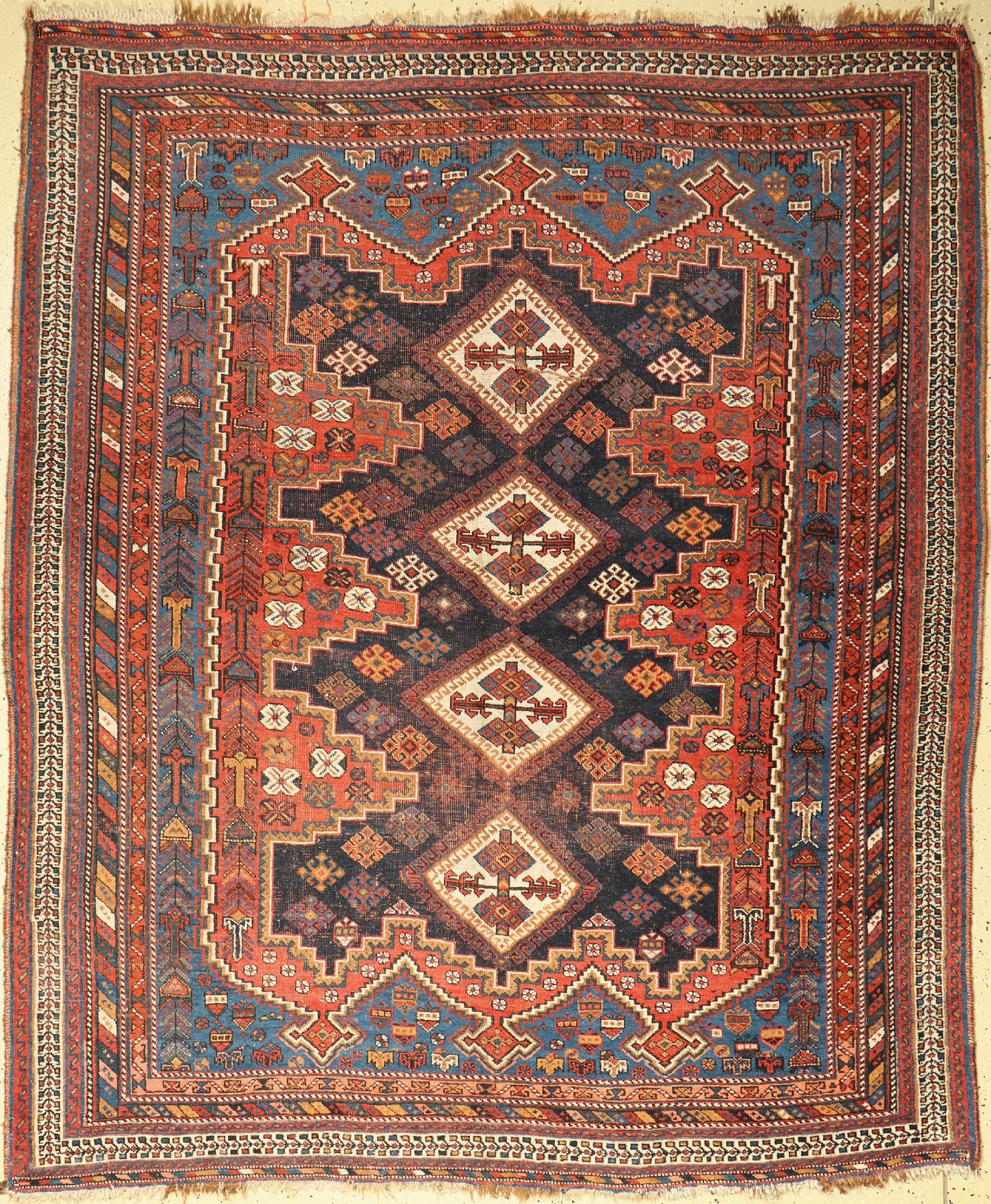 Afschar alt, Persien, um 1930, Wolle auf Wolle, ca. 195 x 157 cm, EHZ: 4