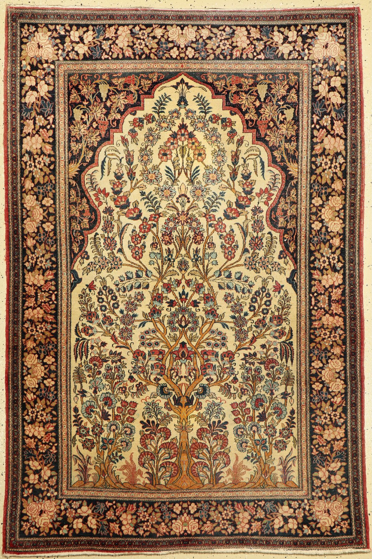 Esfahan fein antik, Persien, Ende 19.Jhd, Korkwolle, ca. 200 x 130 cm, EHZ: 2-3