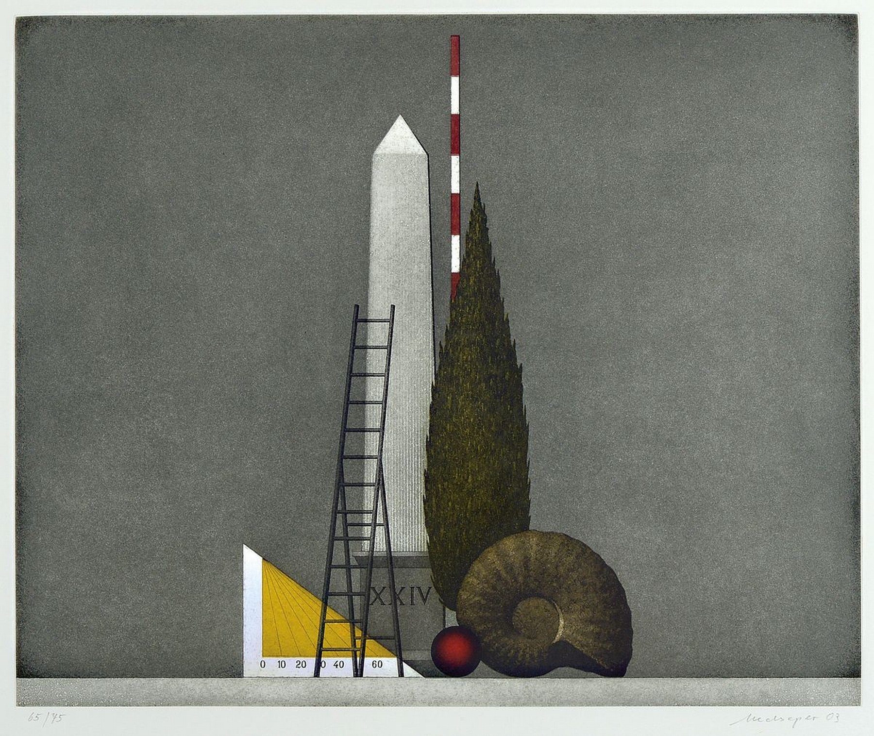 Detail d: Friedrich Meckseper, 1936-2019, 3 Farblithographien, alle handsigniert, 1) num. 65/75, dat. 03, ca. 34.5x42cm, u.Gl., R. ca. 57x72cm, 2) num. 34/100, ...