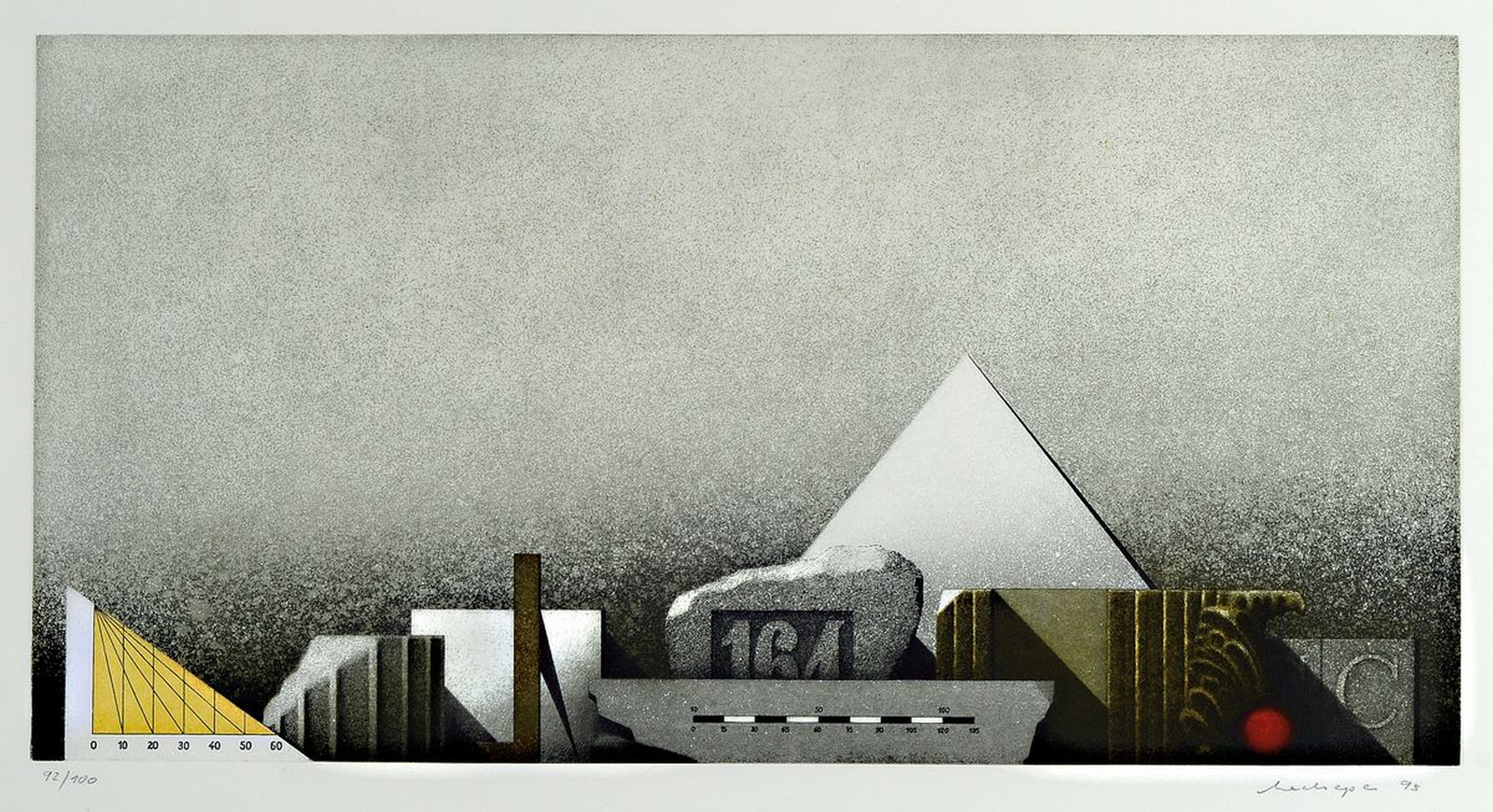 Detail c: Friedrich Meckseper, 1936-2019, 3 Farblithographien, alle handsigniert, 1) num. 92/100, dat. 95, ca. 32x63cm, u.Gl., R. ca. 63x82cm, 2) num. 67/75, ...