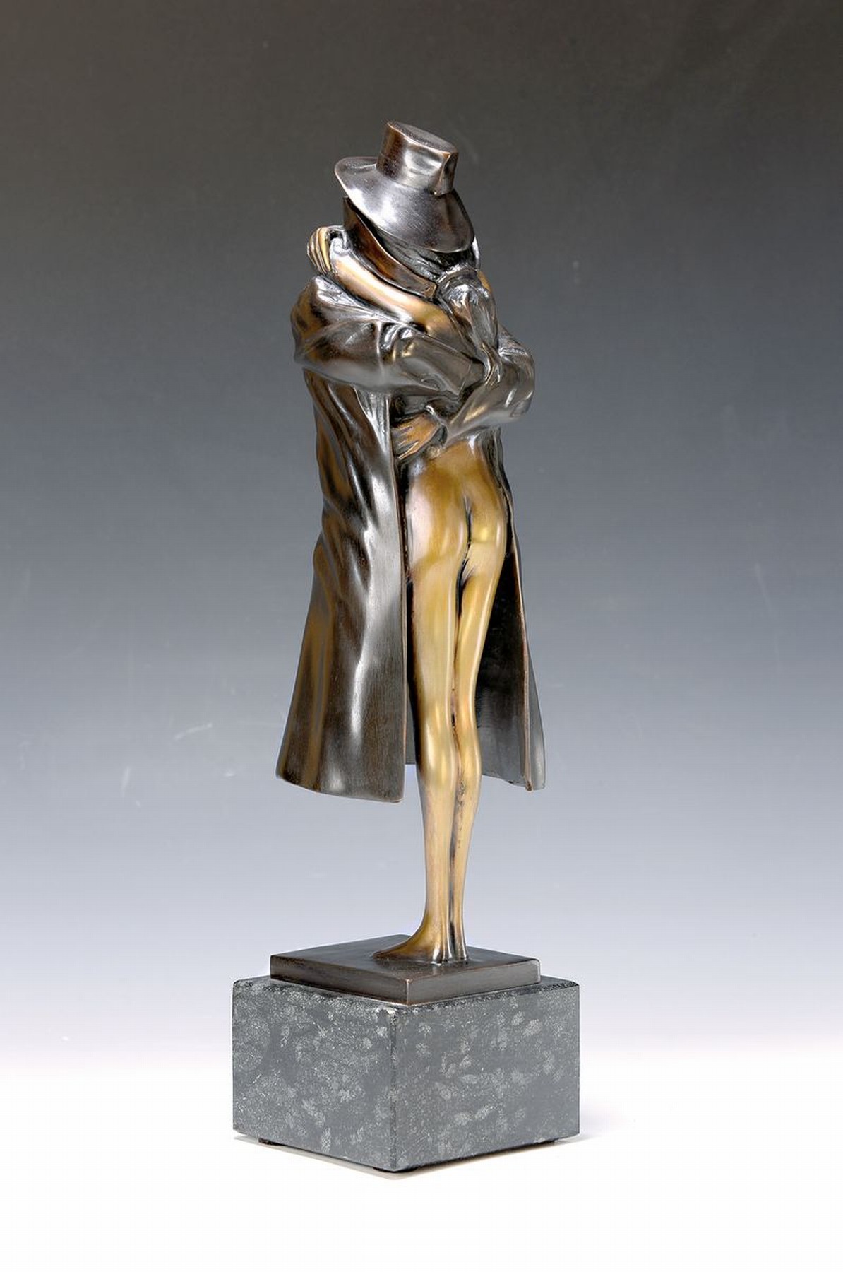 Bruno Bruni, 1935 in Gradara, Bronzeskulptur "Zärtlichkeit", sign., num. 129/650, ca. 40x 10 cm, inkl. Zertifikat