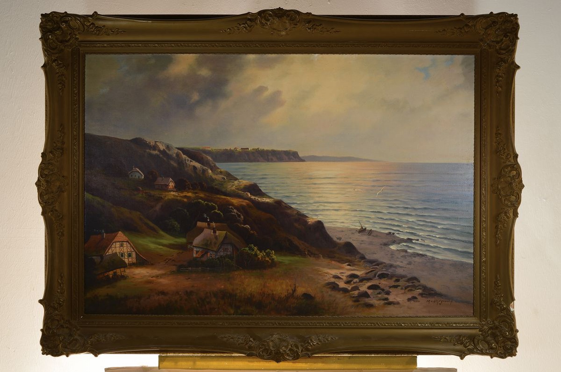 Detail k: Max von Othegraven, 1860 Driesen-1924 Berlin, Küstenlandschaft, Öl/Lwd, rechts unten signiert, ca. 80x120cm, R. ca. 104x144cm