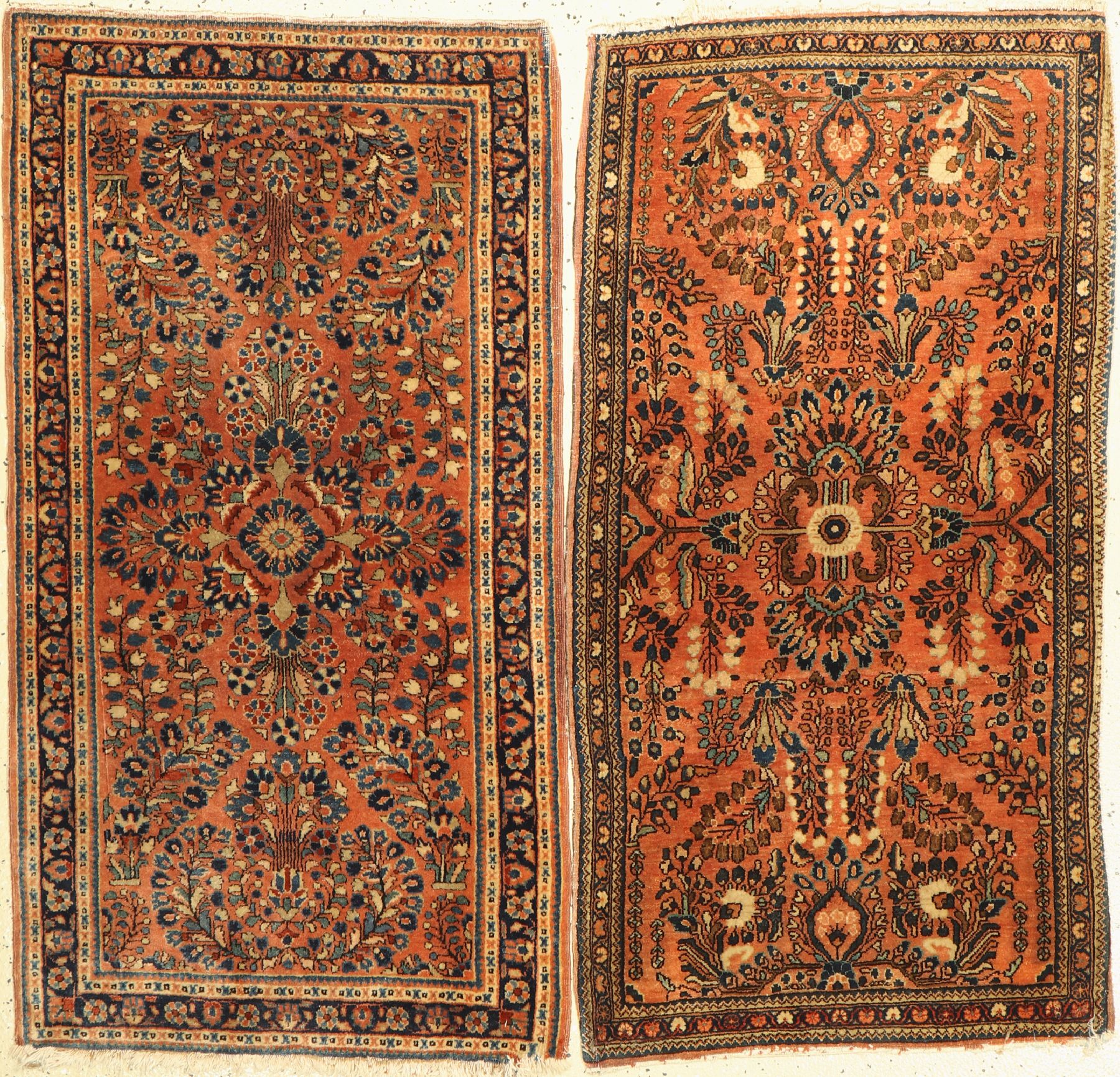 Konvolut , Zwei Us Re-Import Sarogh, antik um 1910, ca, 125 x 65 cm, EHZ: 3 (Abschlüsse beschädigt)
