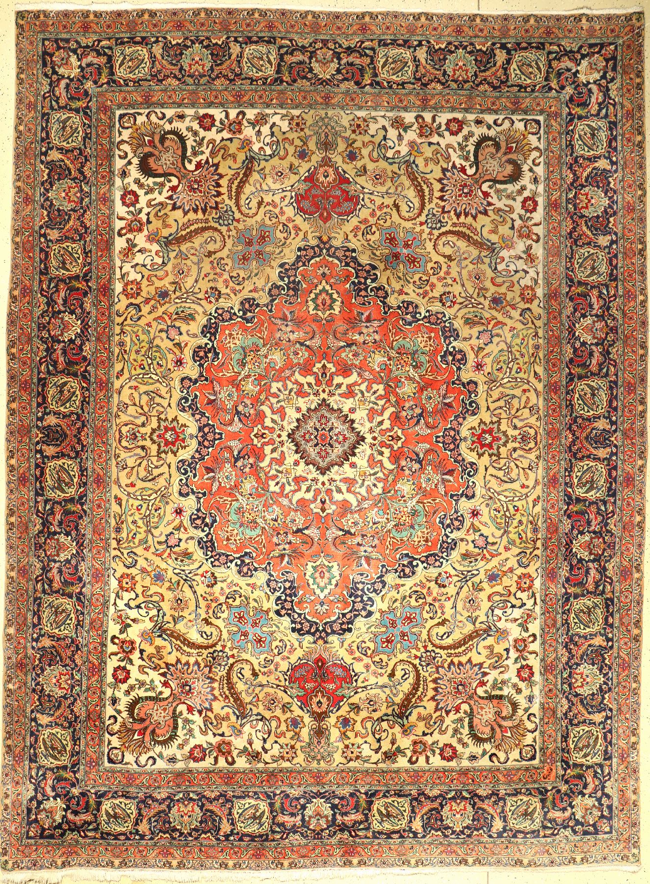 Täbriz fein alt, Persien, um 1950, Korkwolle, ca. 393 x 292 cm, EHZ: 3