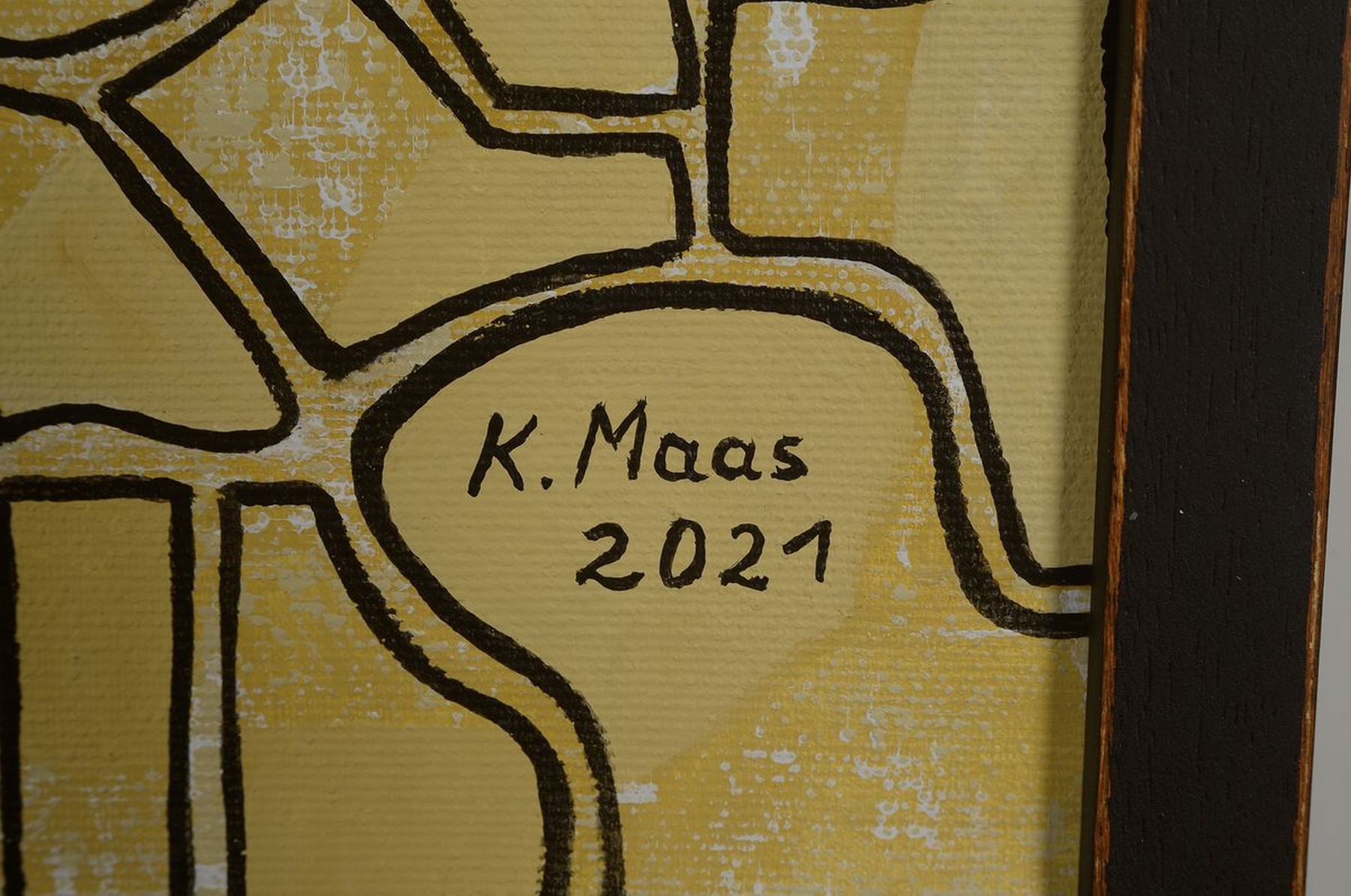 Detail c: Karin Maas, geb. 1952, Messen und Ausstellungen im In-und Ausland, Hier: "Sichtbar", Acryl/Lwd, rechts unten sign., dat. 2021, ca- 53x53 cm