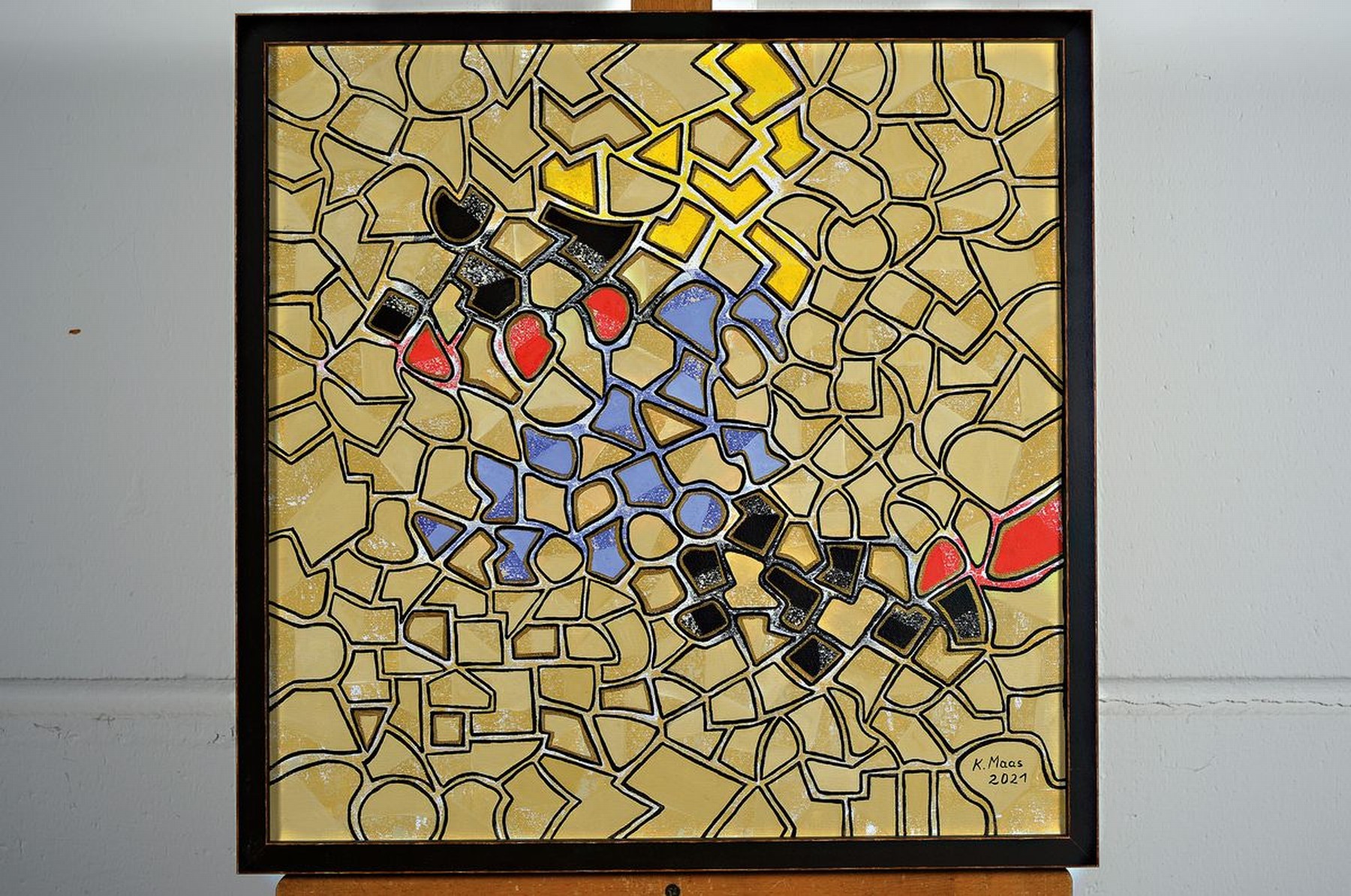 Detail k: Karin Maas, geb. 1952, Messen und Ausstellungen im In-und Ausland, Hier: "Sichtbar", Acryl/Lwd, rechts unten sign., dat. 2021, ca- 53x53 cm