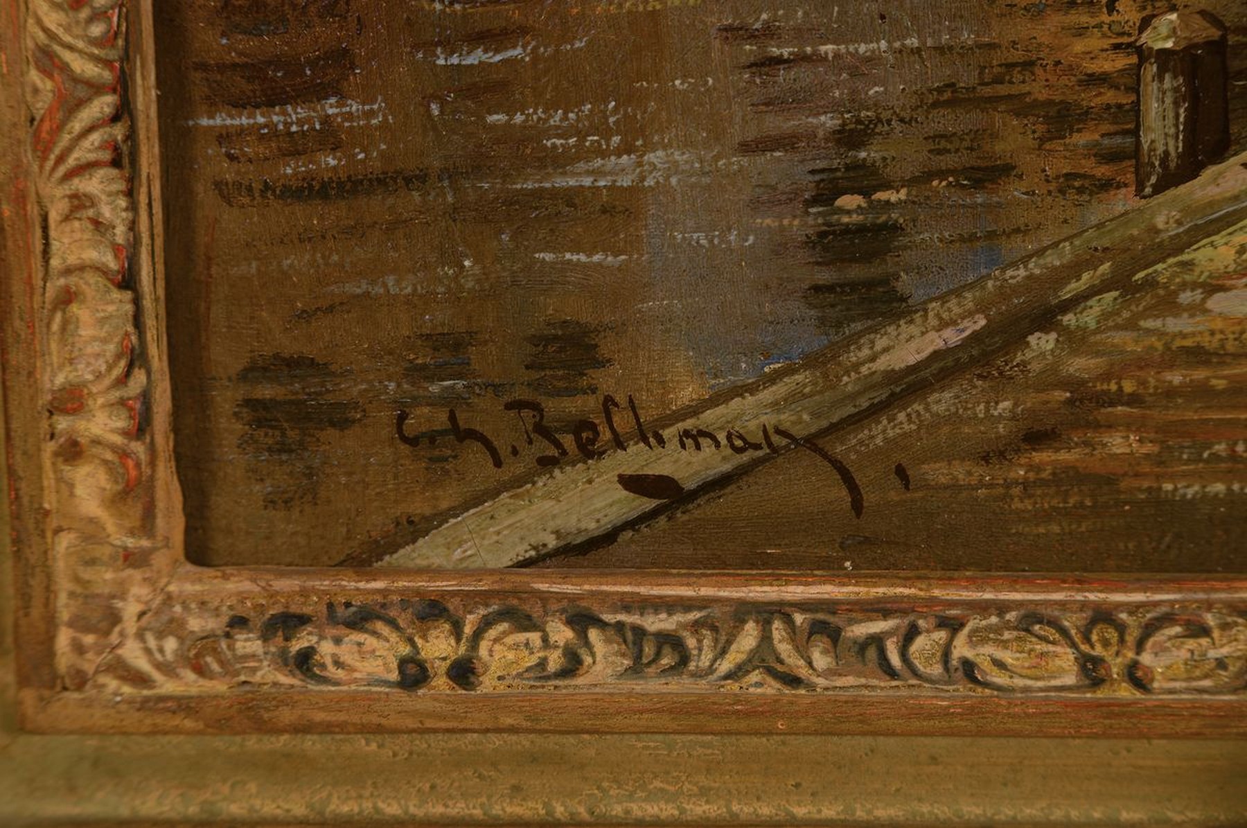Detail a: Niederländischer Künstler, frühes 20. Jh., Blumenmarkt in Amsterdam, Öl/Lwd, links unten signiert Ch. Belbman o.ä., ca. 40x60cm, R. ca. 60x80cm