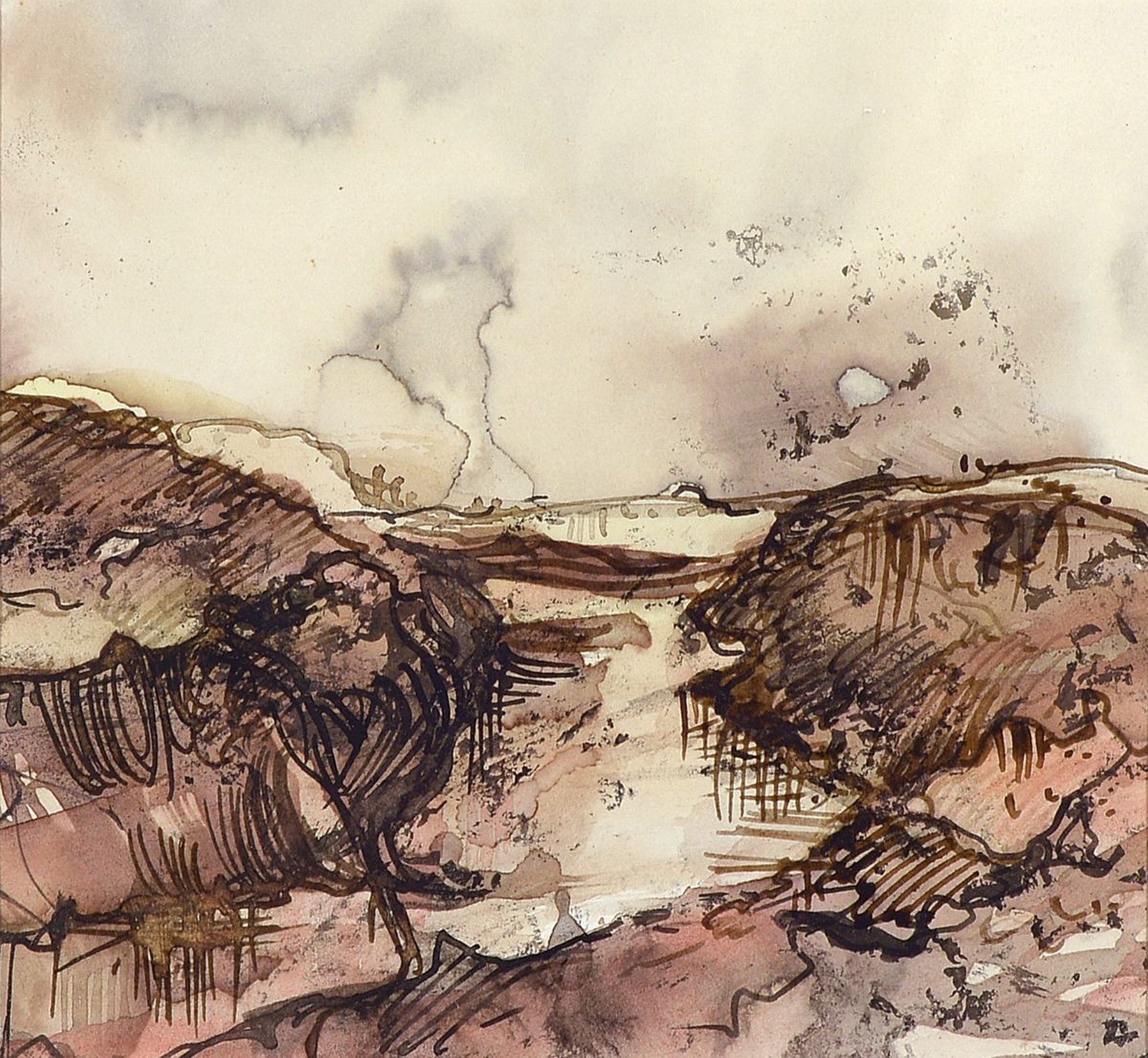 Theo Ofer, 1926 Dudenhofen-2020, Sammlung aus sechs kleinen Aquarellen und Gouachen mit verschiedenen Landschaften, alle handsigniert, je ca. ...