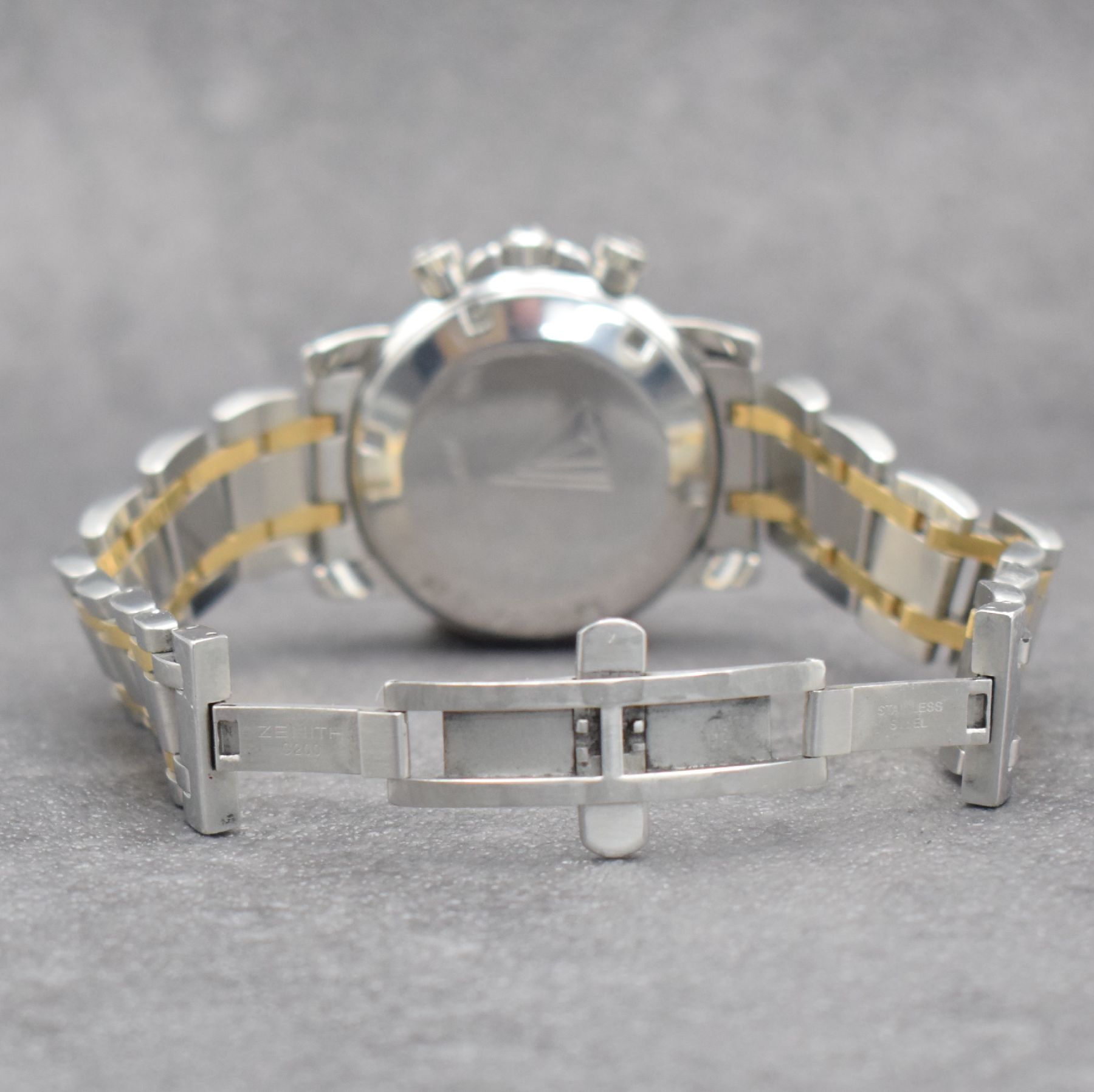 Detail d: ZENITH El Primero Rainbow Herrenarmbanduhr mit Chronograph, Schweiz um 1995, Automatik, Edelstahl/Gold komb. inkl. orig. Gliederband m. dopp. ...