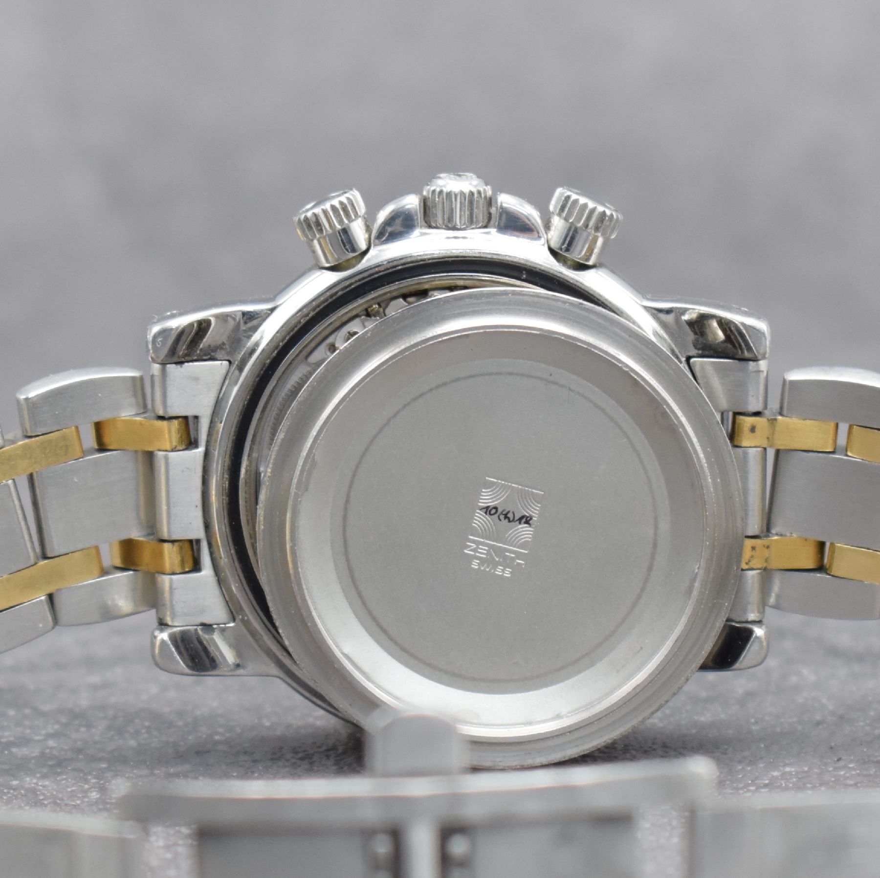 Detail i: ZENITH El Primero Rainbow Herrenarmbanduhr mit Chronograph, Schweiz um 1995, Automatik, Edelstahl/Gold komb. inkl. orig. Gliederband m. dopp. ...