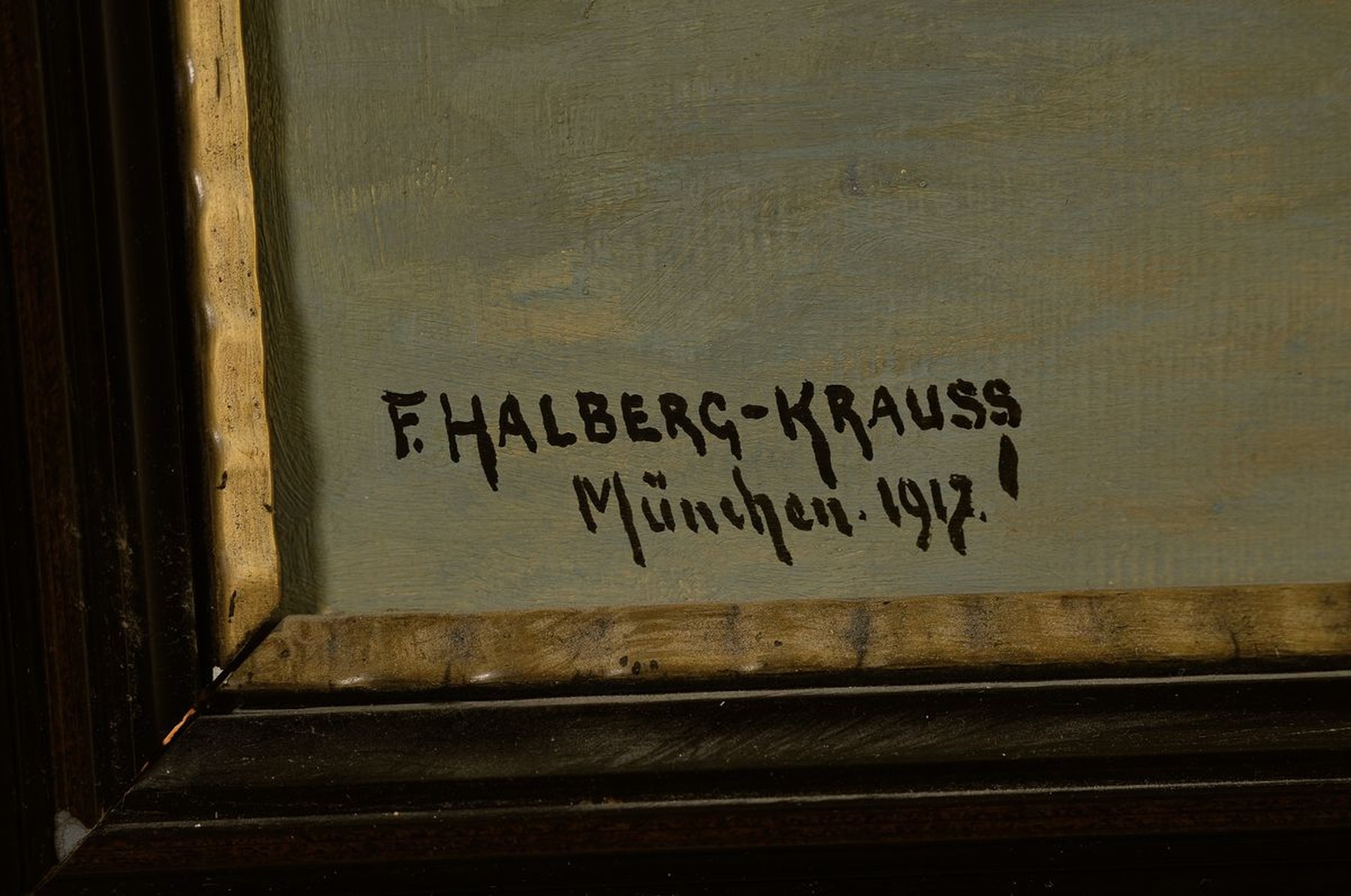 Detail a: Fritz Halberg-Krauss, 1874 Stadtprozelten - 1951 Prien am Chiemsee, autodidaktische Ausbildung unter dem künstlerischen Einfluß der Münchener ...