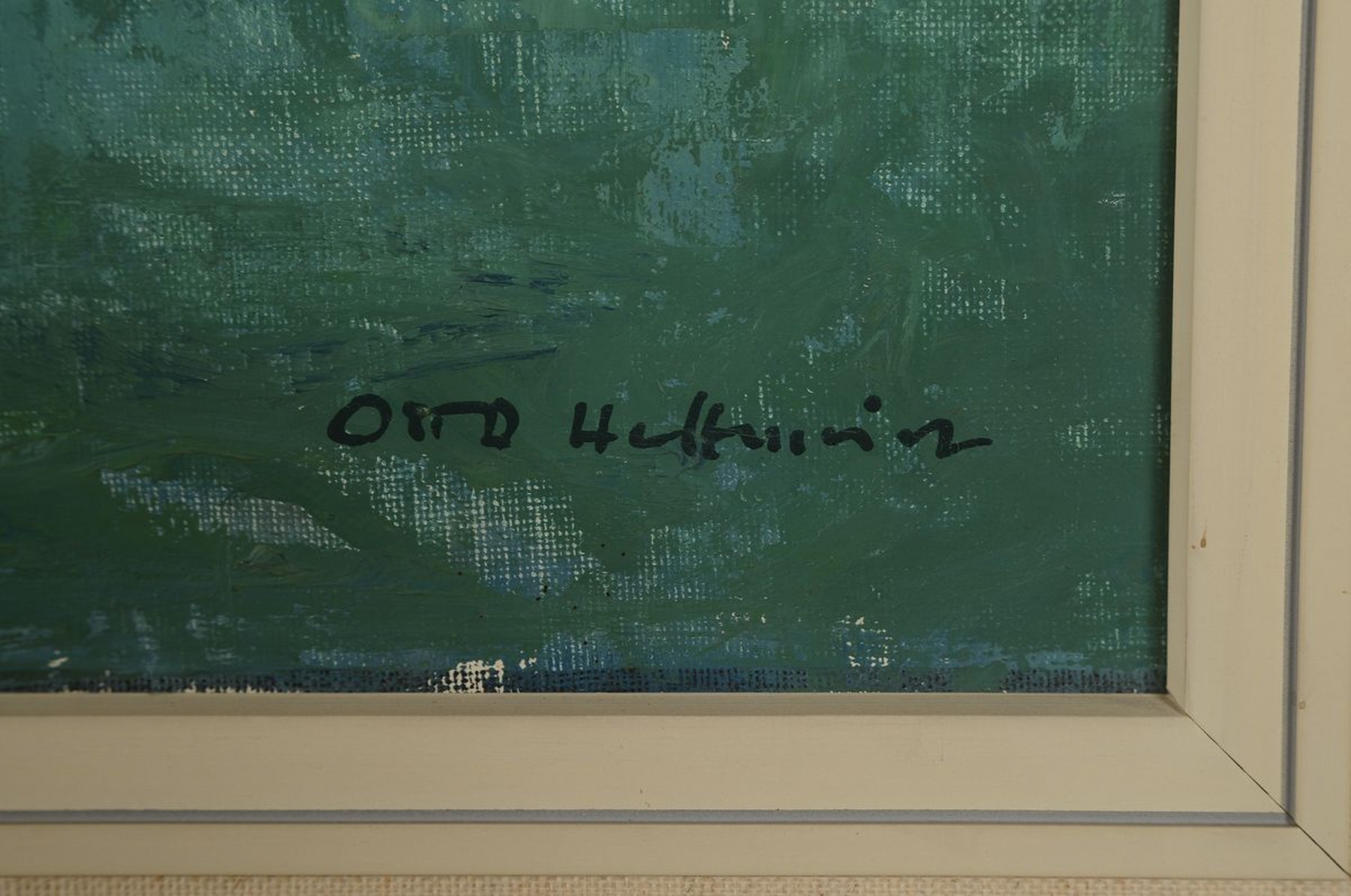 Detail a: Otto Hellmeier, 1908-1996 Weilheim, Fischerboote vor einer südlichen Küstenstadt, Öl/Lwd, rechts unten signiert, ca. 60x80cm, R. ca. 74x94 cm