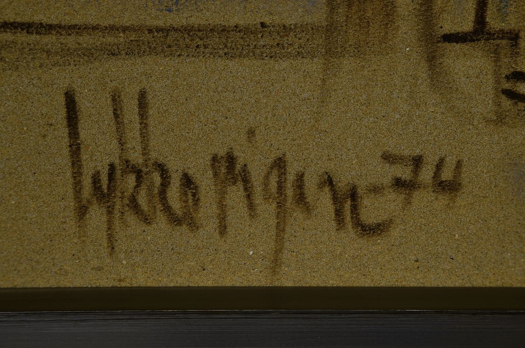Detail a: Lykke Vigen, 1927-2009, dänischer Maler, Hafenansicht, Mischtechnik auf Lwd, auf rauer Grundierung, links unten signiert und dat. 74,ca. 40x110cm