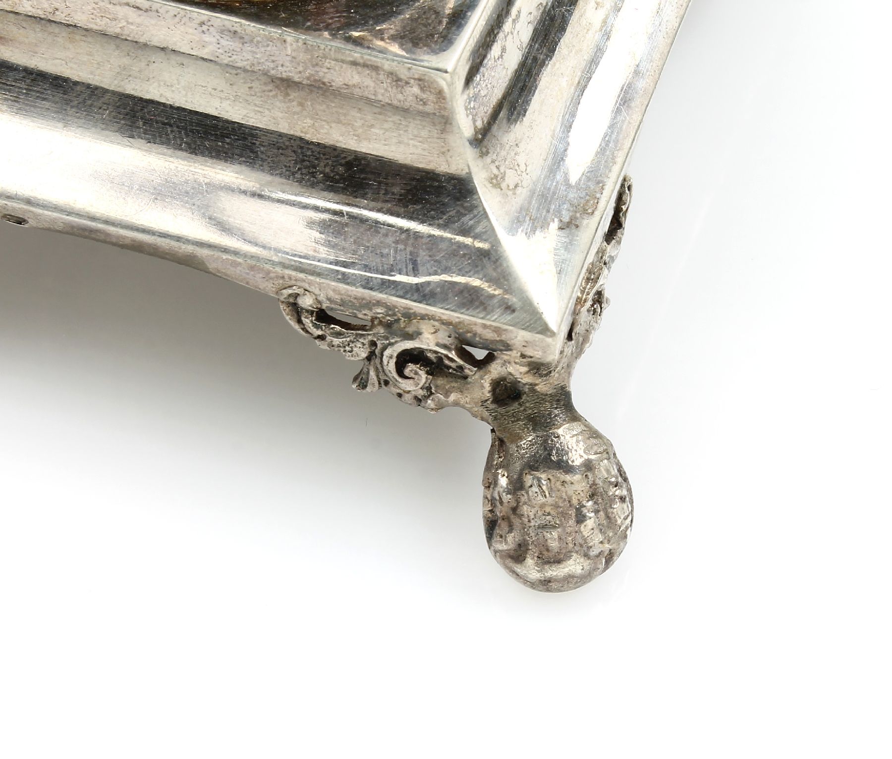Detail c: Silber Skulptur, franz. Import um 1900, Silber geprüft, Fanatasiepunzen wohl Portugal,massive Figur, Darstellung einer Fortuna mit Anspielung auf ...