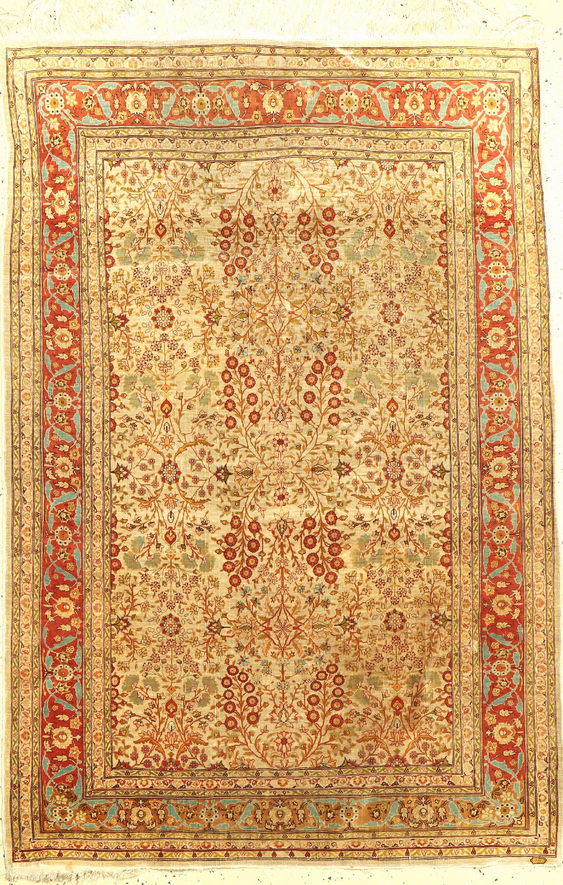 Hereke Seide fein Signiert, Türkei, ca. 50 Jahre, reine Naturseide, ca. 158 x 105 cm, EHZ: 3