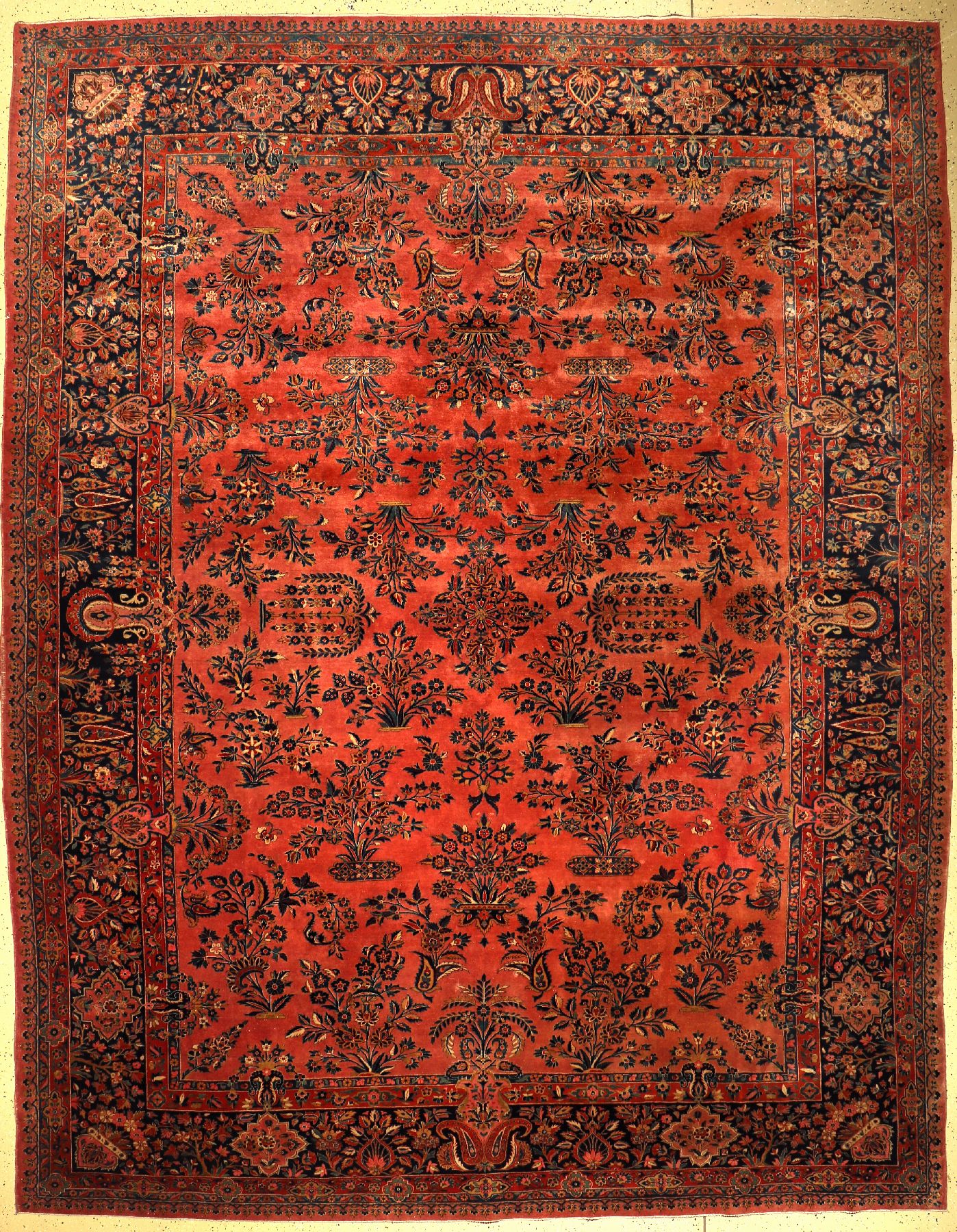 Us.Re-Import Keschan antik, Persien, um 1900, Manchester Korkwolle, ca. 396 x 312 cm, EHZ: 2-3