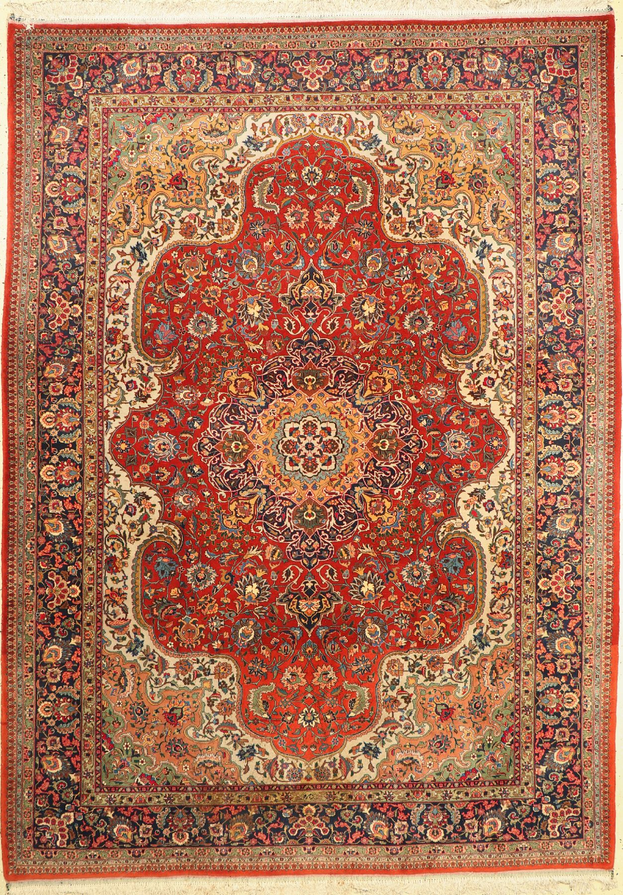 Täbriz fein (50 Raj), Persien, um 1950, Korkwolle, ca. 285 x 202 cm, EHZ: 2
