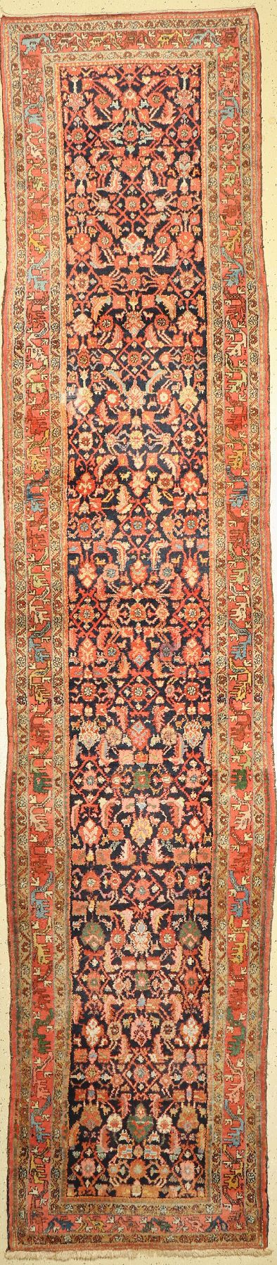 Hamadan alt, Persien, um 1930/1940, Wolle auf Baumwolle, ca. 490 x 105 cm, EHZ: 2
