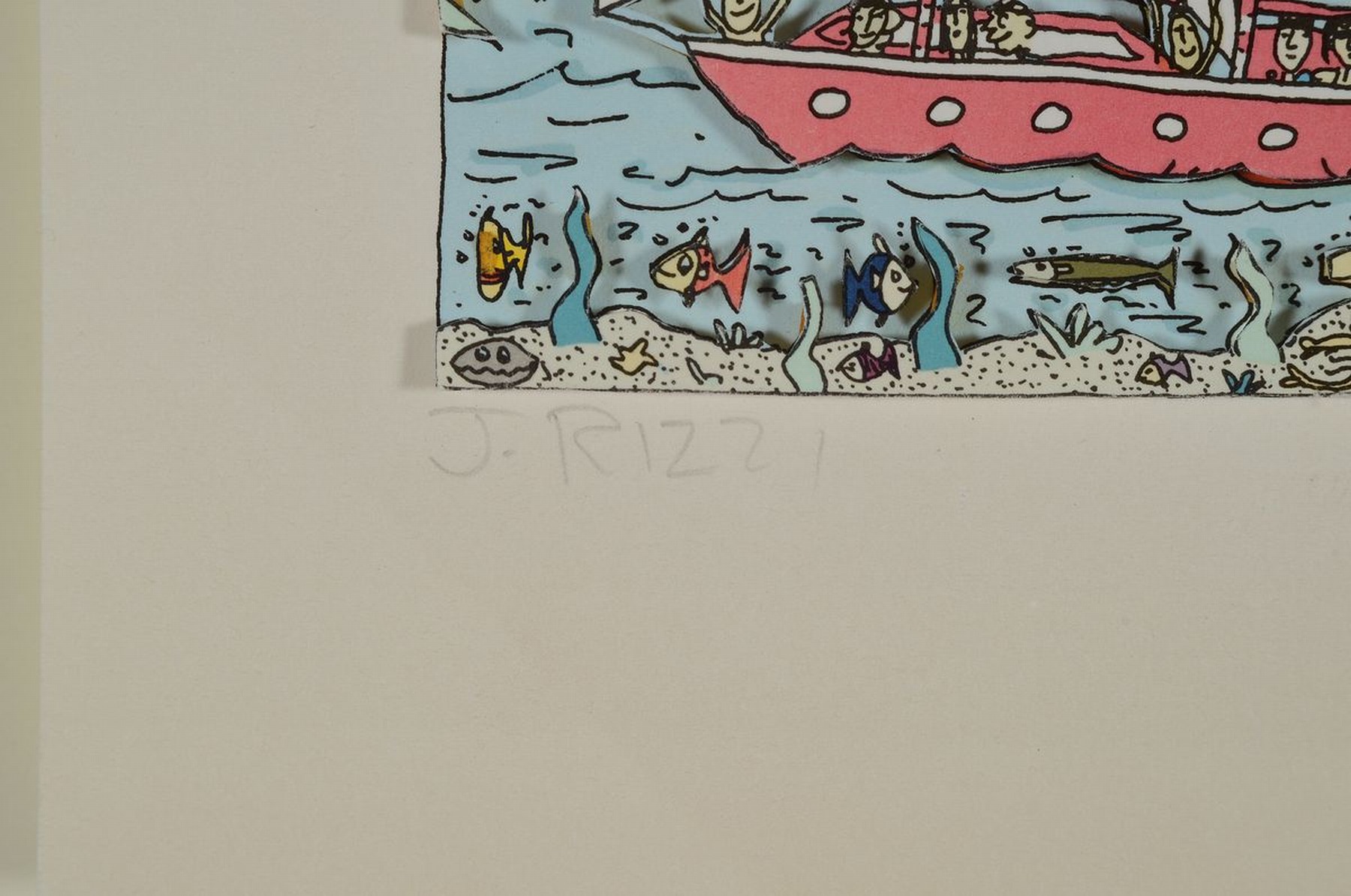 Detail a: James Rizzi, 1950-2011, "Sometimes it´s the Sea", 3D-Konstruktion, handsign., num. 124/350, dat., ca. 29x38 cm