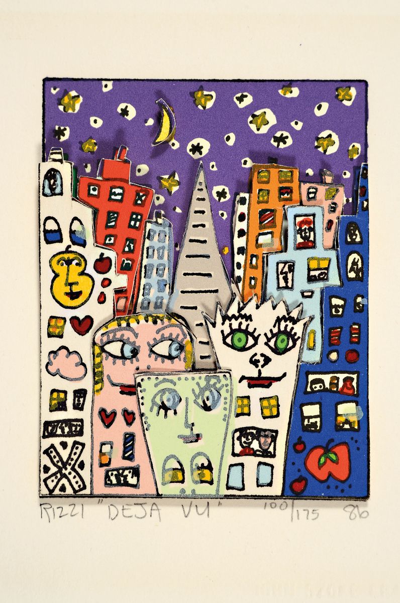 James Rizzi, 1950-2011, "DEJA VU", 3D- Konstruktion, handsign., num.100/175, dat.86, ca. 12x14 cm, gebrsp.,