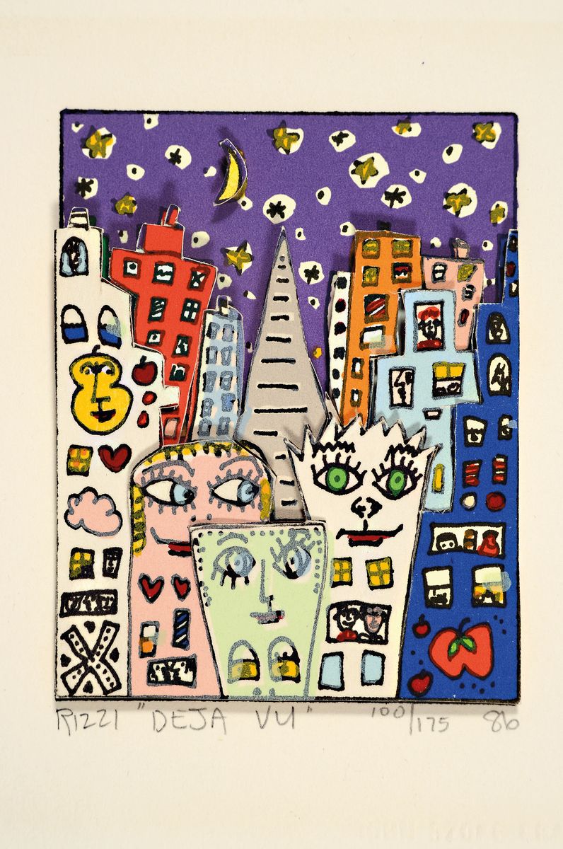 Detail k: James Rizzi, 1950-2011, "DEJA VU", 3D- Konstruktion, handsign., num.100/175, dat.86, ca. 12x14 cm, gebrsp.,