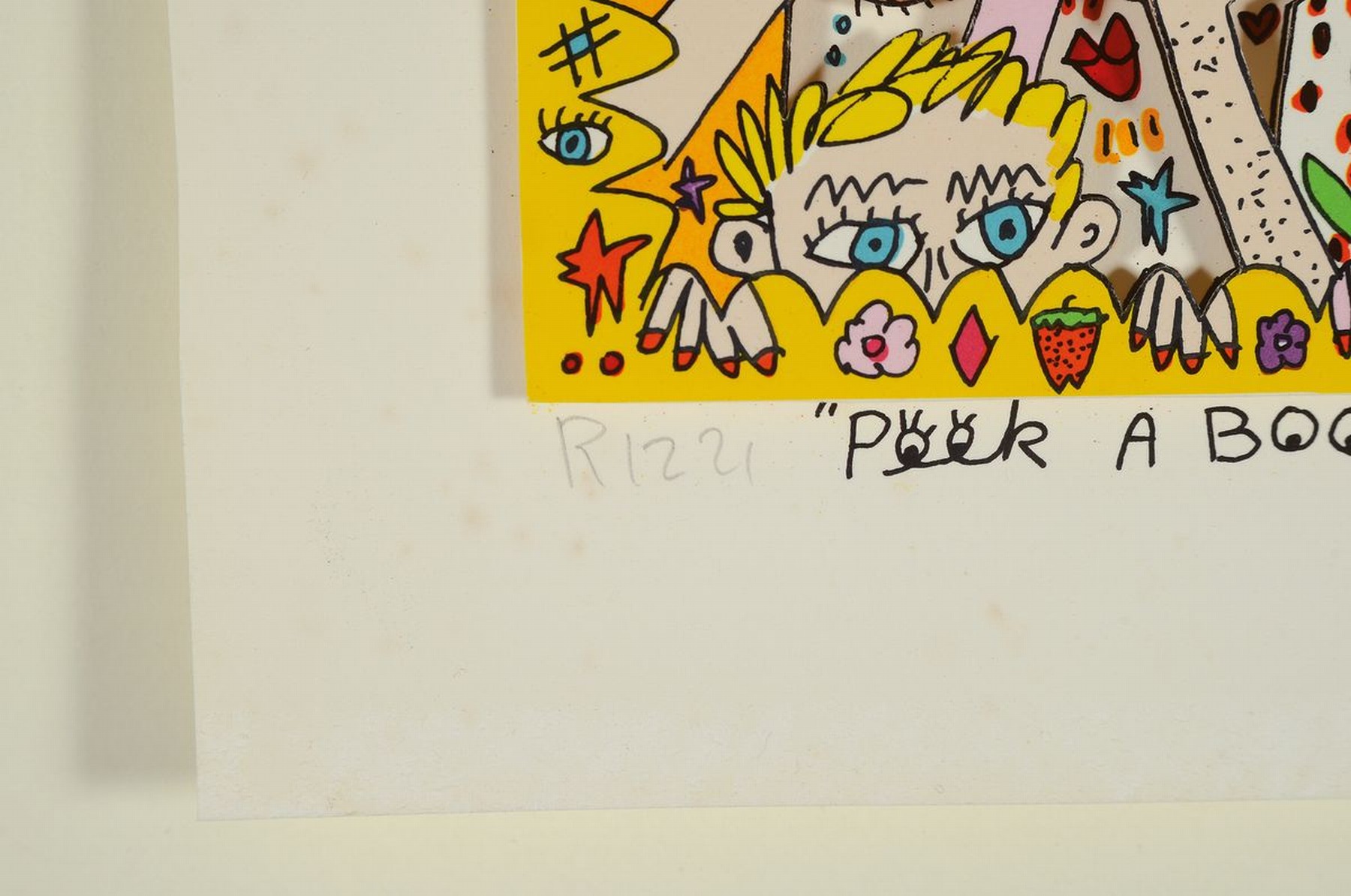 Detail a: James Rizzi, 1950-2011, "Peek A Boo..", 3D-Konstruktion, handsign., num. 215/350, dat. 1990, ca. 23x27 cm, stockfleckig,