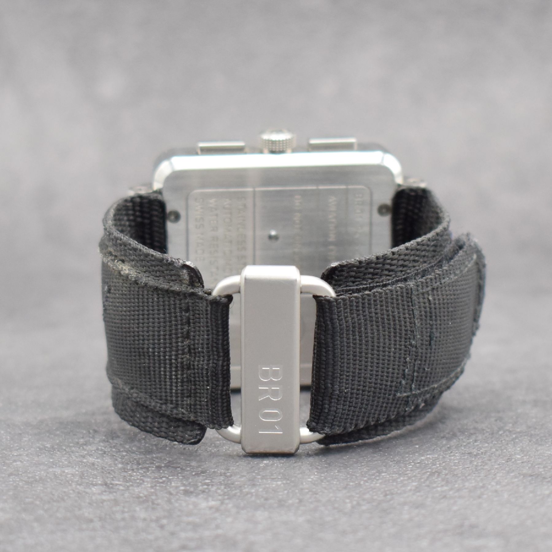 Detail d: BELL & ROSS Herrenarmbanduhr mit Chronograph, Schweiz um 2010, Automatik, Ref. BR 01-94- S, Edelstahlgeh., Textilbd. (zu ers.) m. orig. Dornschl., ...