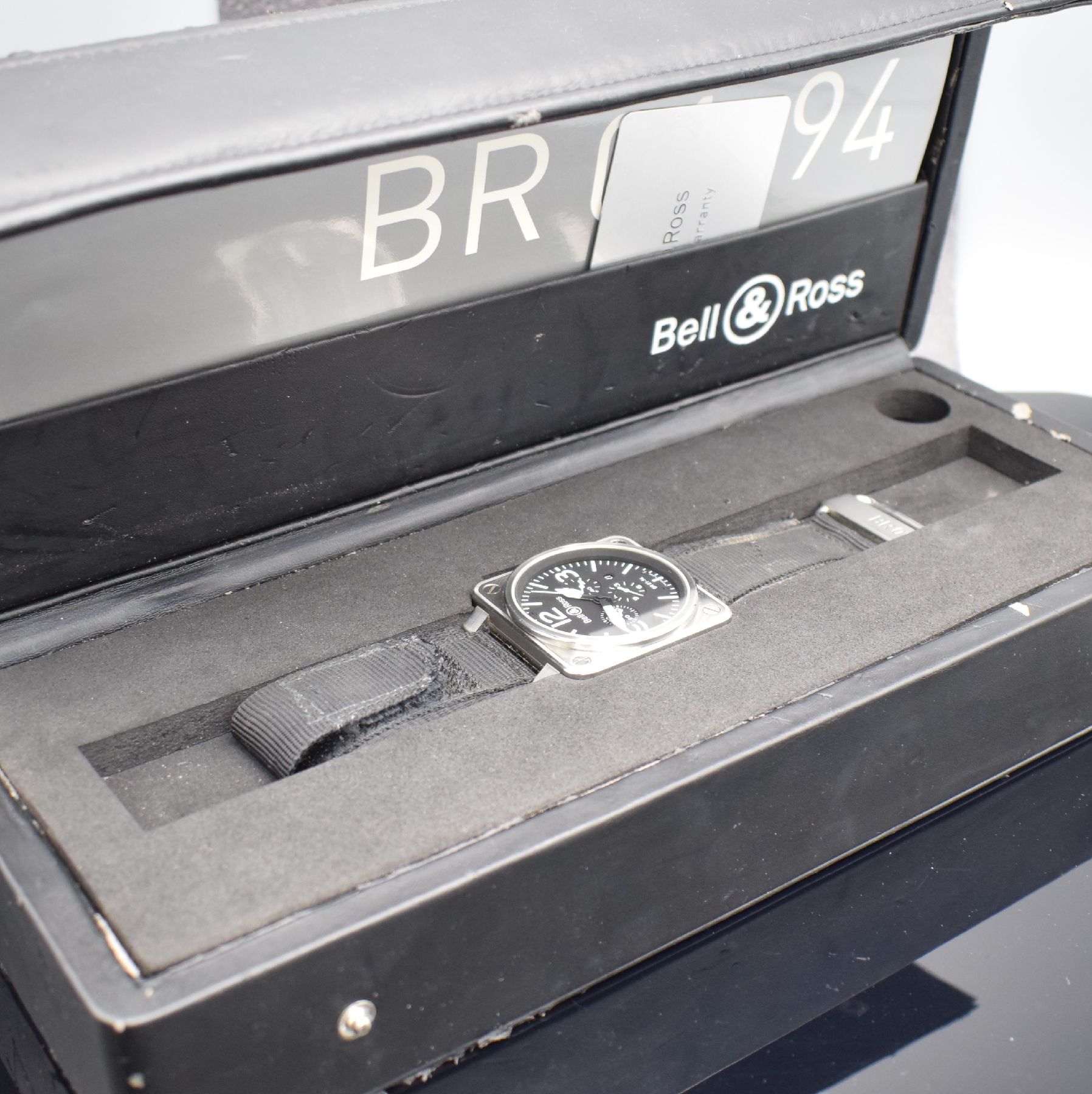 Detail g: BELL & ROSS Herrenarmbanduhr mit Chronograph, Schweiz um 2010, Automatik, Ref. BR 01-94- S, Edelstahlgeh., Textilbd. (zu ers.) m. orig. Dornschl., ...