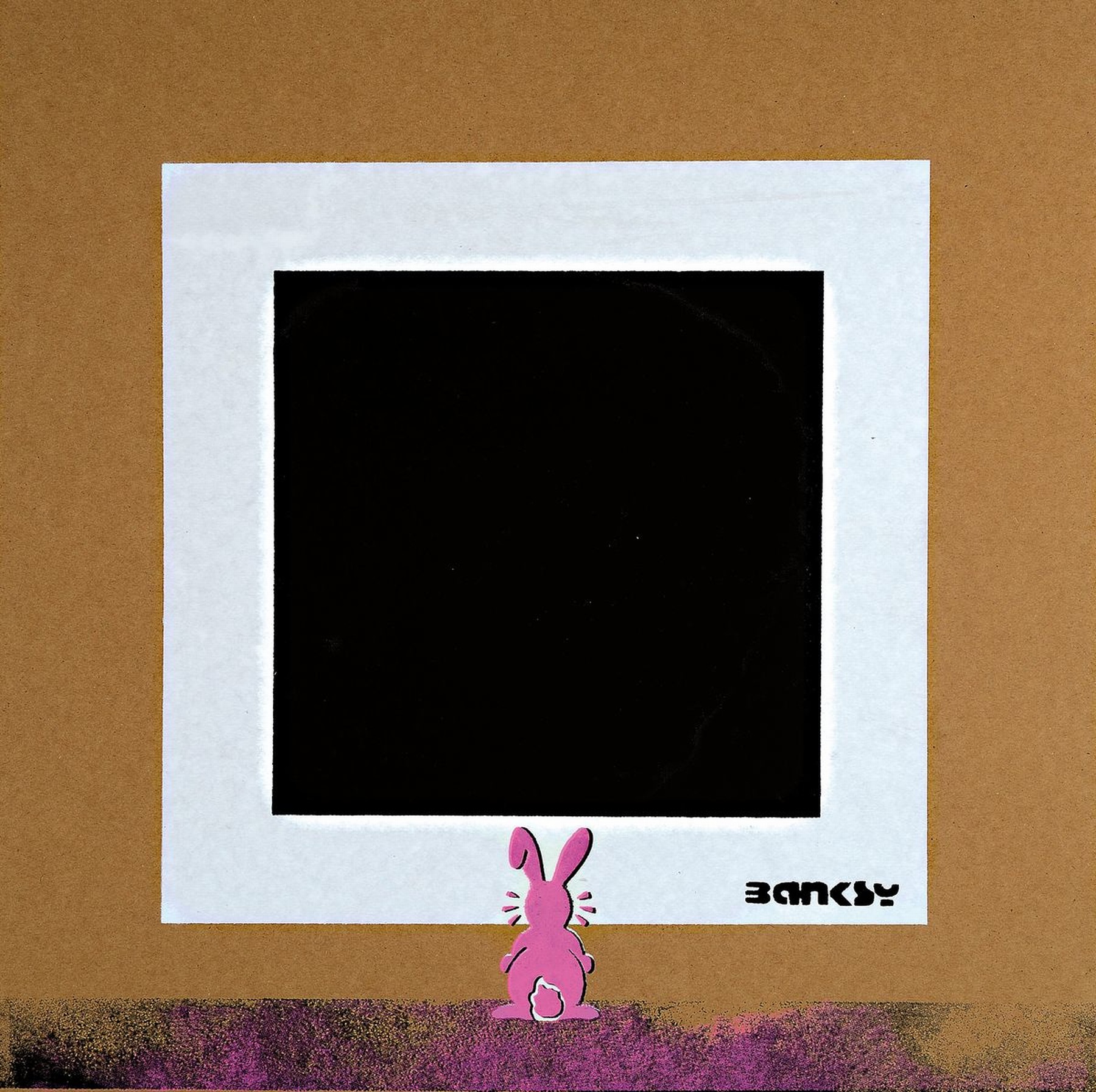 Detail b: Not by Banksy by Not Not Banksy, Konvolut aus 3 Werken, Titel: "Rat with Black Square, Pink Bunny with black Square, Black Square, je verso ...