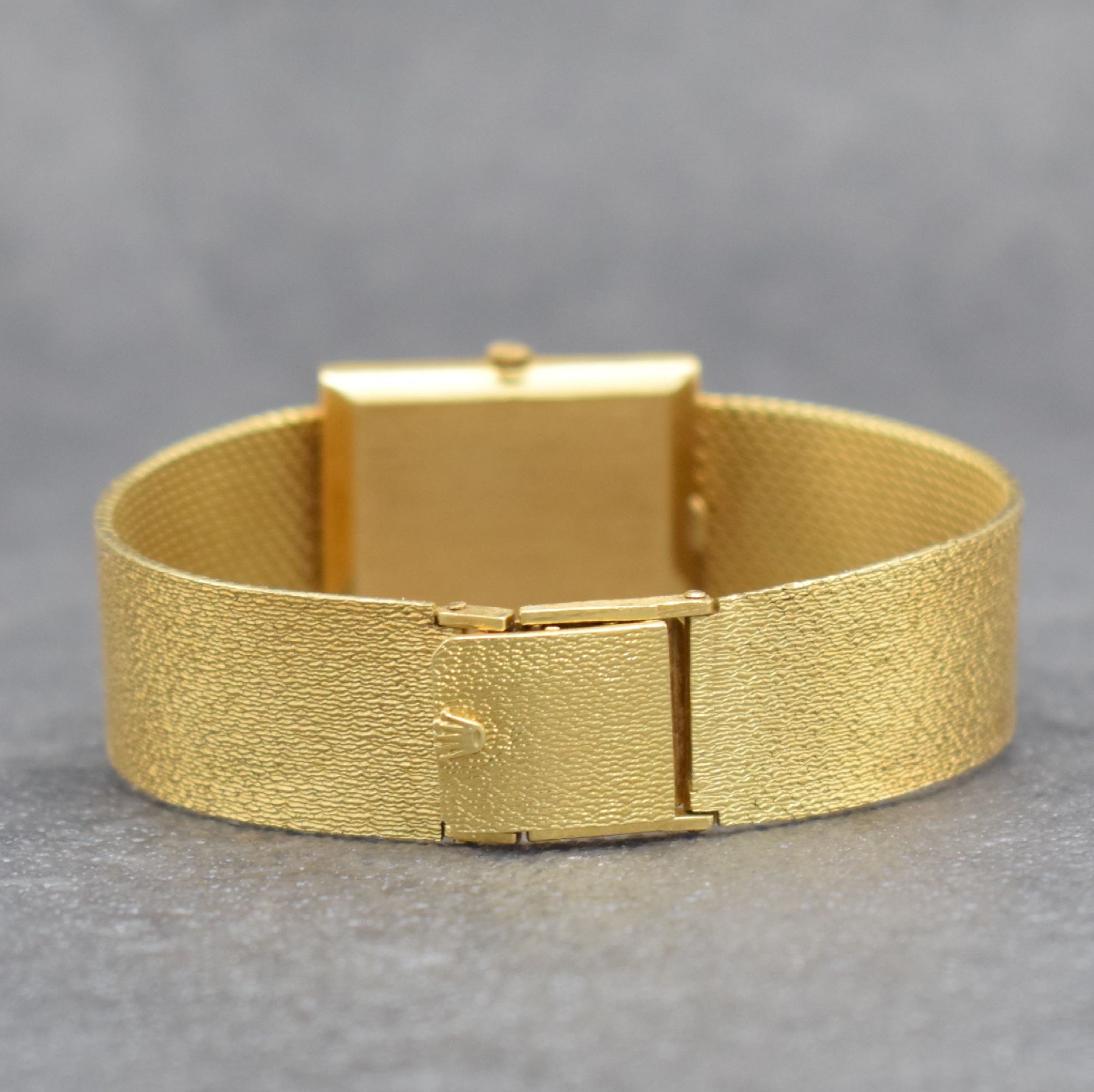 Detail d: ROLEX Cellini Damenarmbanduhr in GG 750/000, Schweiz um 1965, Handaufzug, Ref. 3603J, Boden aufgedr., Milanaiseband in GG 750/000 besch., silb. ...