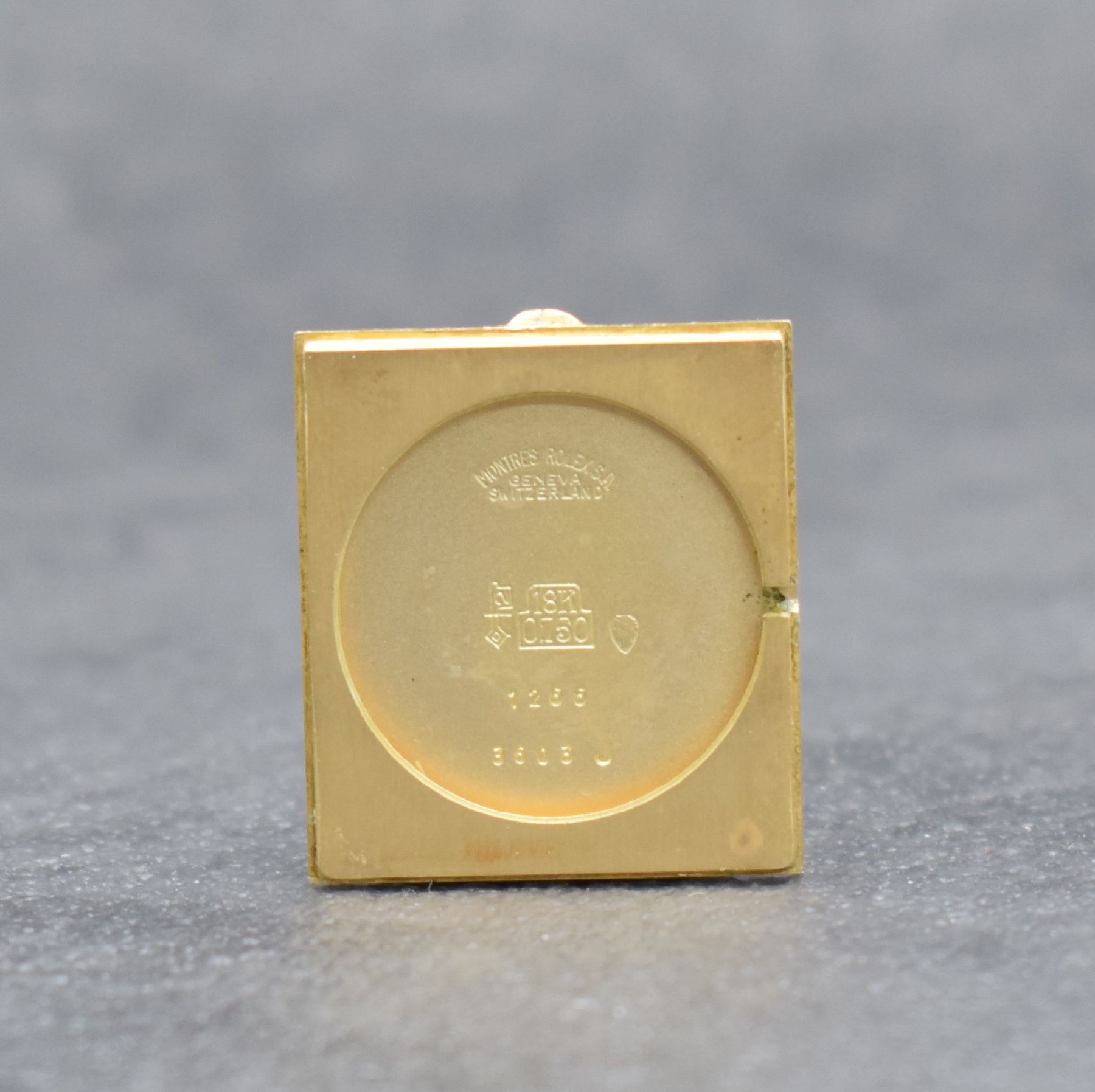 Detail i: ROLEX Cellini Damenarmbanduhr in GG 750/000, Schweiz um 1965, Handaufzug, Ref. 3603J, Boden aufgedr., Milanaiseband in GG 750/000 besch., silb. ...