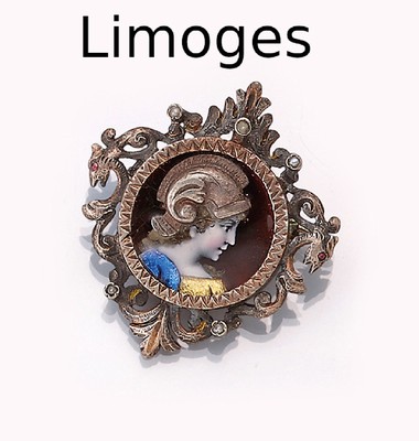 Image 26230245 - LIMOGES Brosche, Frankreich um 1890