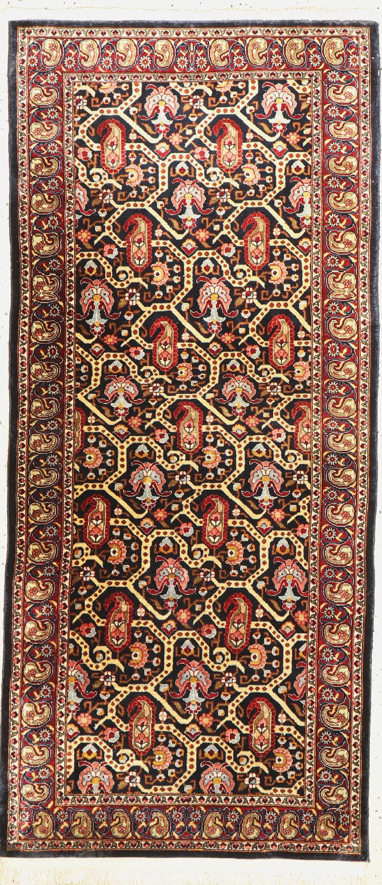 Ghom Seide, Ägypten, ca. 50 Jahre, reine Naturseide, ca. 150 x 67 cm, EHZ: 2