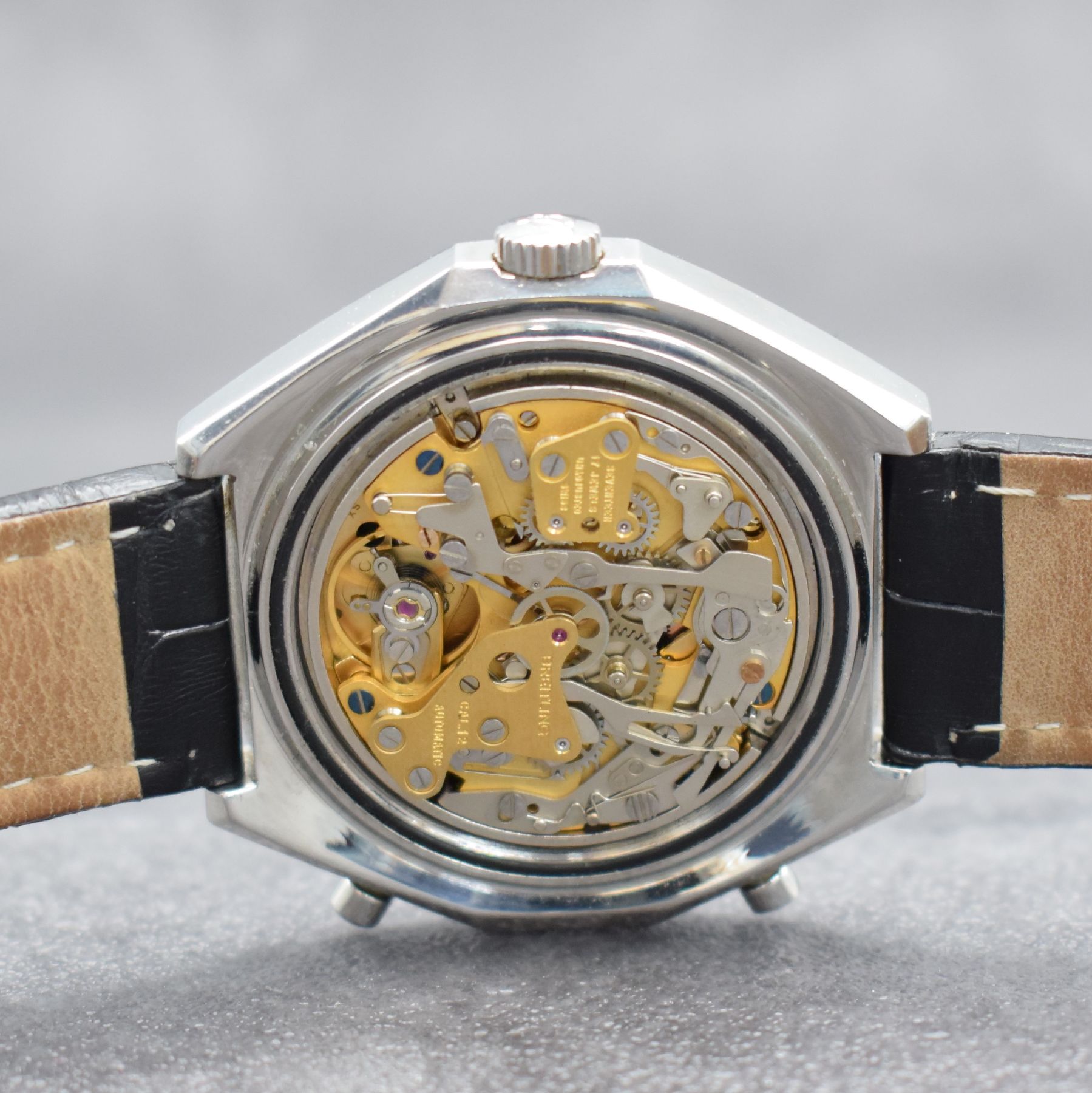 Detail g: BREITLING Navitimer Chrono-Matic Ref. 1806 Chronograph in Stahl, Schweiz um 1972, Automatik, verschr. Geh. m. Rechenschieber- Drehlünette, orig. ...