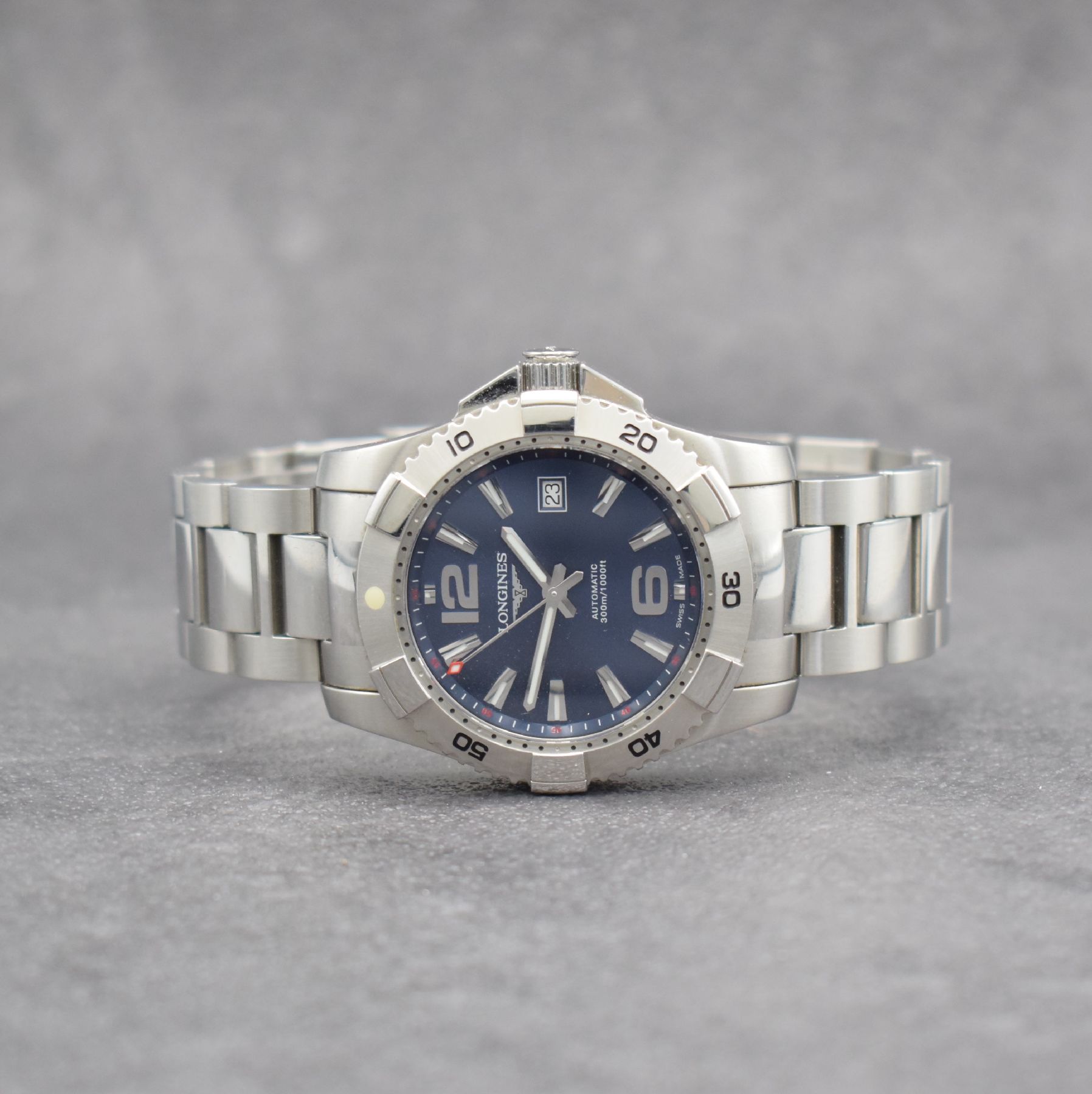 LONGINES Armbanduhr Hydro Conquest, Automatik, Ref. L3.649.4, Edelstahlgeh. inkl. Gliederband m. Faltschl. & Tauchverlängerung, Boden & Krone ...
