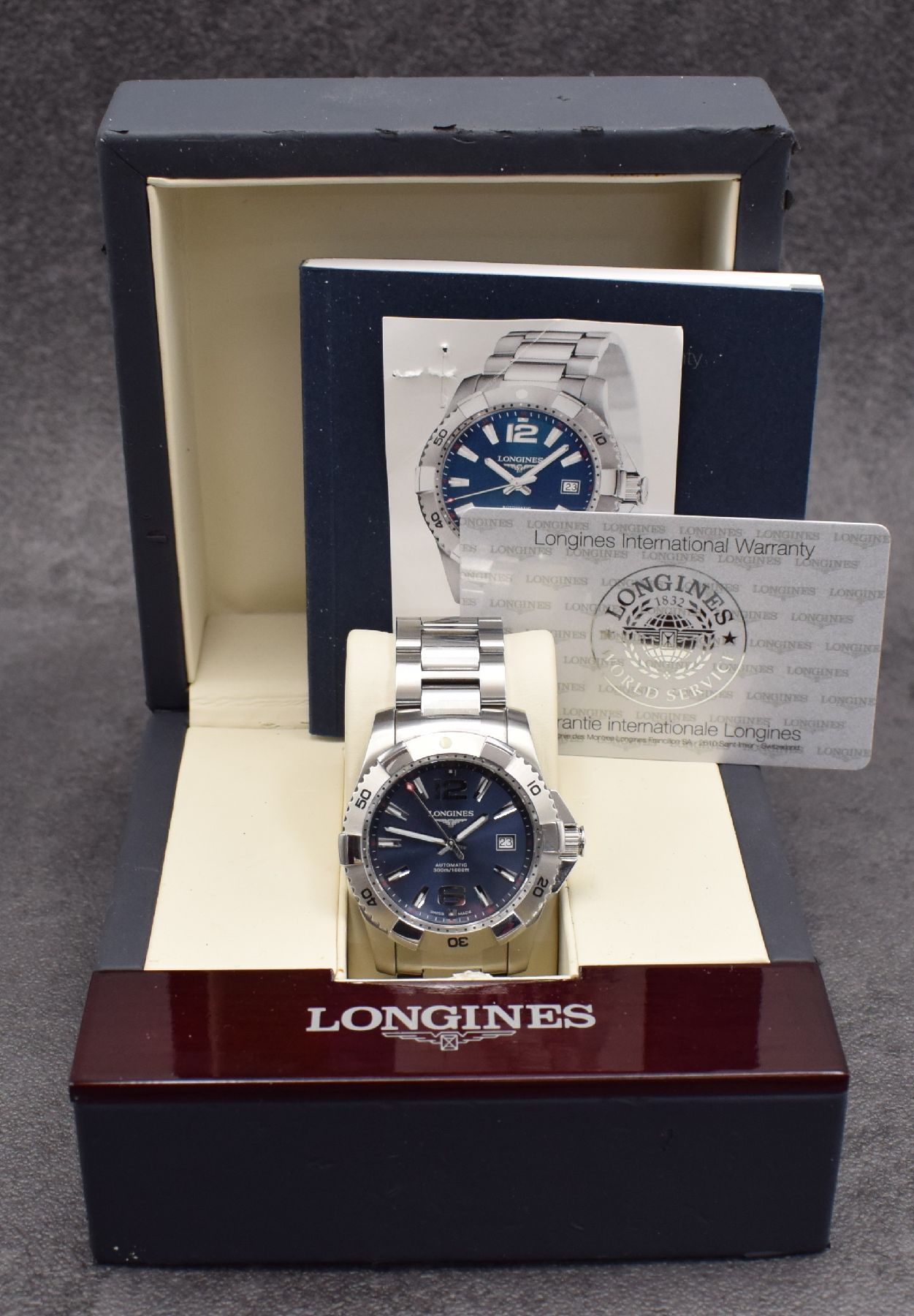 Detail g: LONGINES Armbanduhr Hydro Conquest, Automatik, Ref. L3.649.4, Edelstahlgeh. inkl. Gliederband m. Faltschl. & Tauchverlängerung, Boden & Krone ...