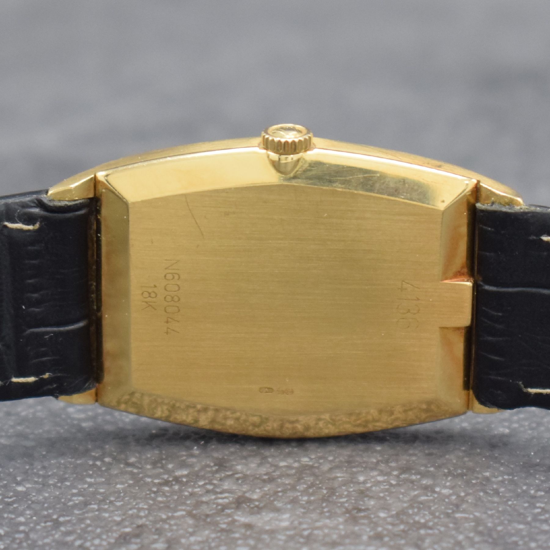 Detail f: ROLEX Cellini Armbanduhr in GG 750/000 Referenz 4136, Handaufzug, Schweiz um 1991, Boden aufgedr., neutr.. Lederband, champagnerfarb. Zifferbl. m. ...