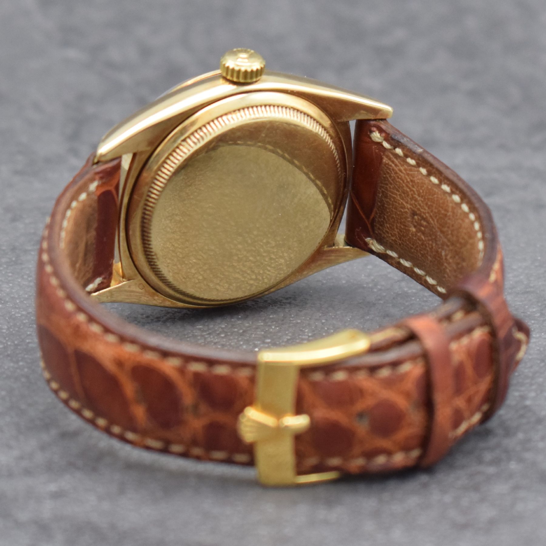Detail f: ROLEX seltene Herrenarmbanduhr Oyster Perpetual Datejust Referenz 6305 in GG 585/000, Automatik, Schweiz um 1957, Chronometer der Superlative, ...