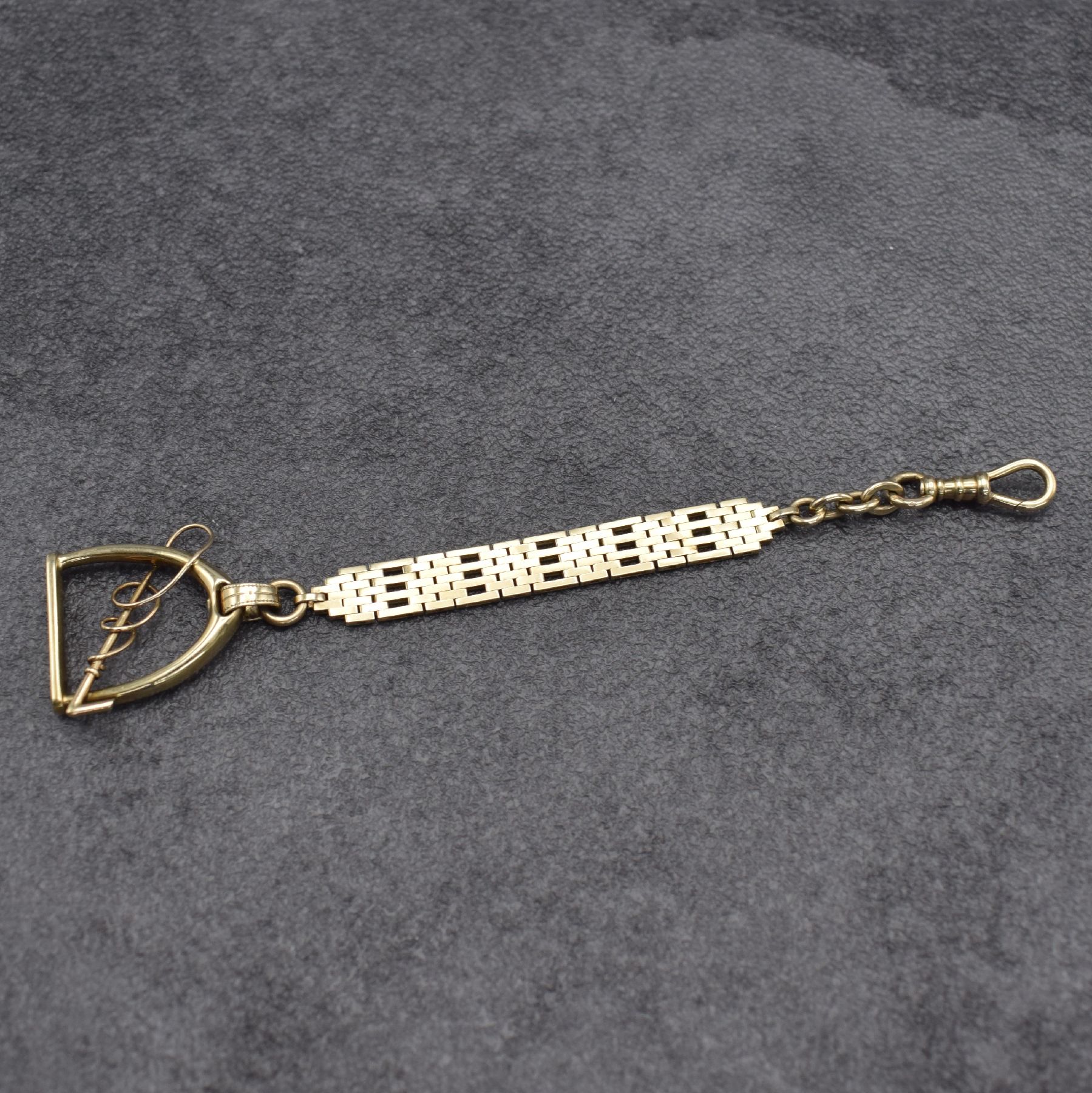 Detail h: H.S Savonette in RG 585/000 mit Chatelaine in GG 333/000, Schweiz um 1900, Chatelaine sp., 2-Deckel Goldgeh., beide Schalen im Strahlendekor, ...