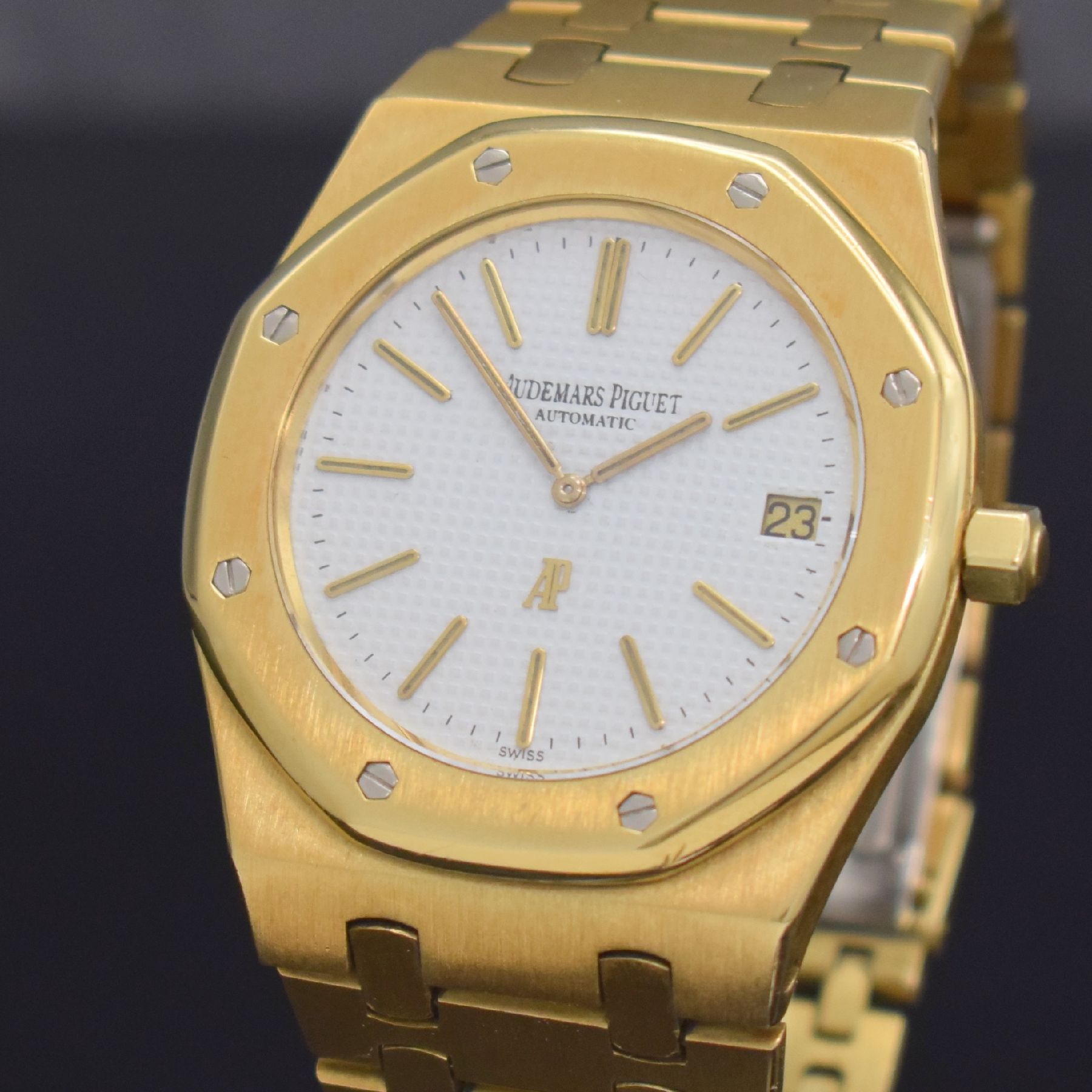 Detail c: AUDEMARS PIGUET hochfeine & extrem seltene Herrenarmbanduhr Modell Royal Oak sog. JUMBO Modell in GG 750/000, Automatik, B-Serie, Schweiz um 1979, ...