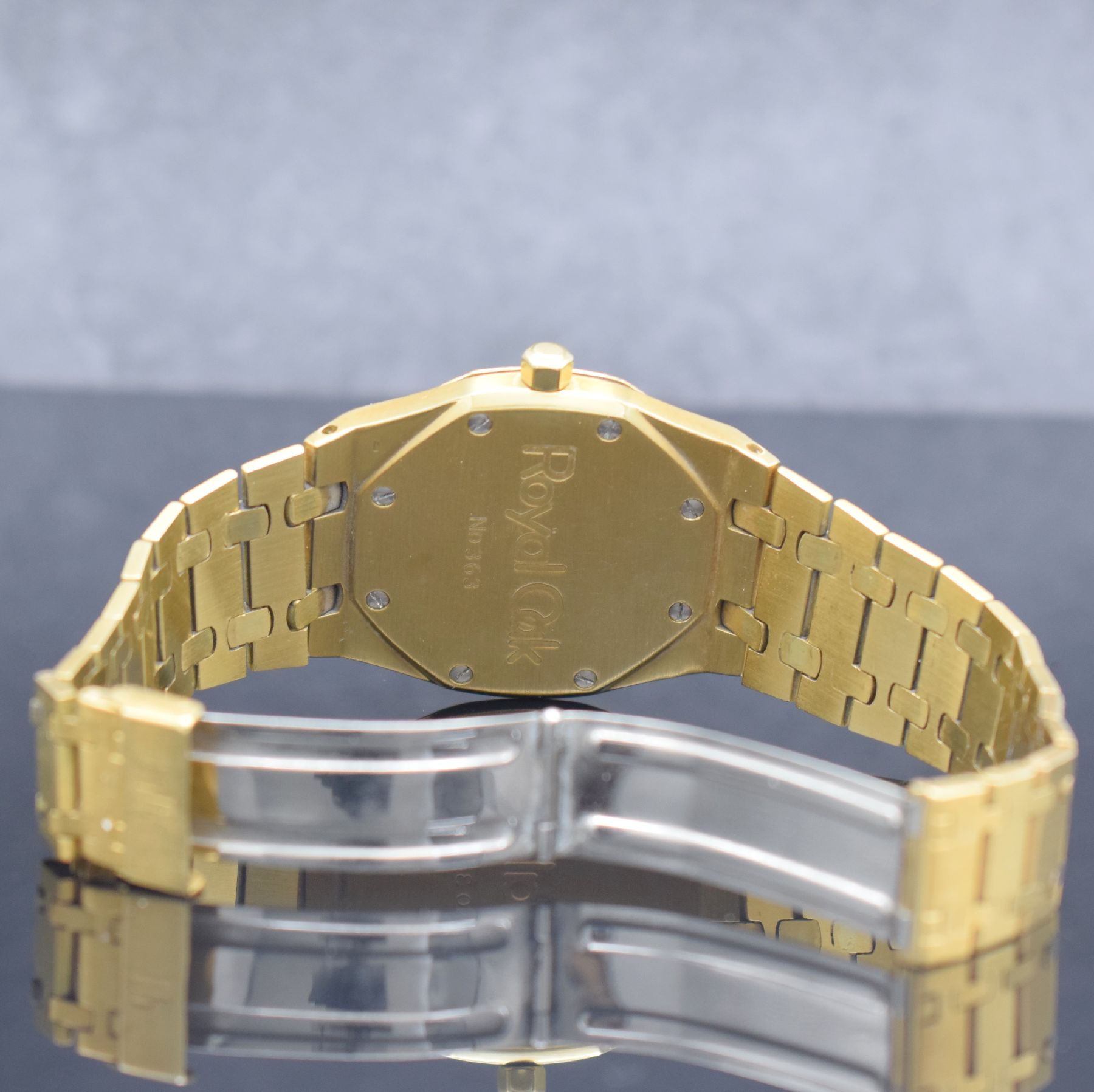 Detail g: AUDEMARS PIGUET hochfeine & extrem seltene Herrenarmbanduhr Modell Royal Oak sog. JUMBO Modell in GG 750/000, Automatik, B-Serie, Schweiz um 1979, ...